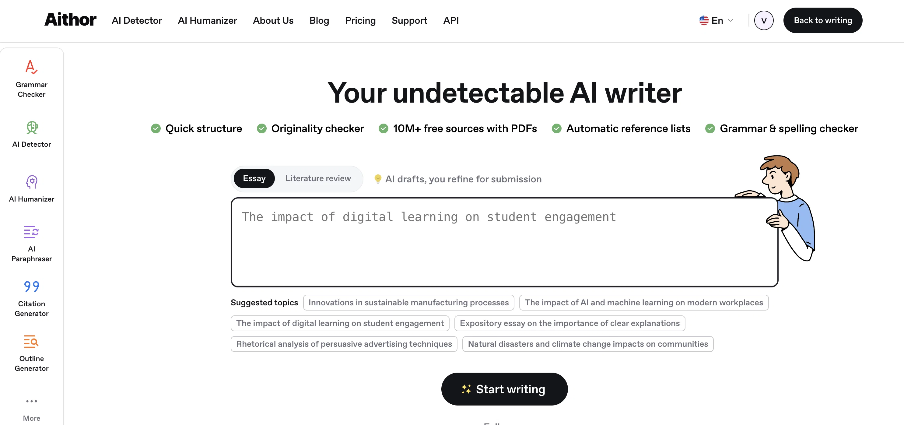Aithor screenshot