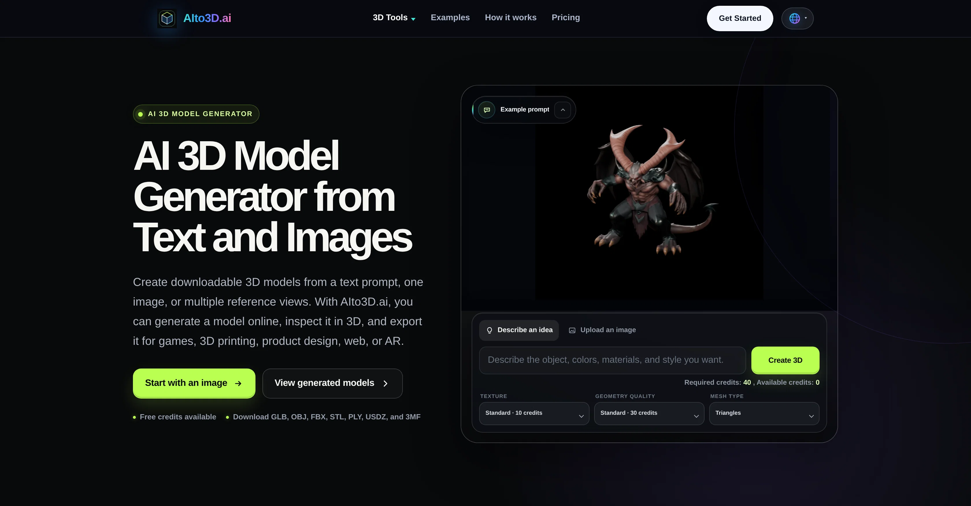 AIto3D.ai screenshot