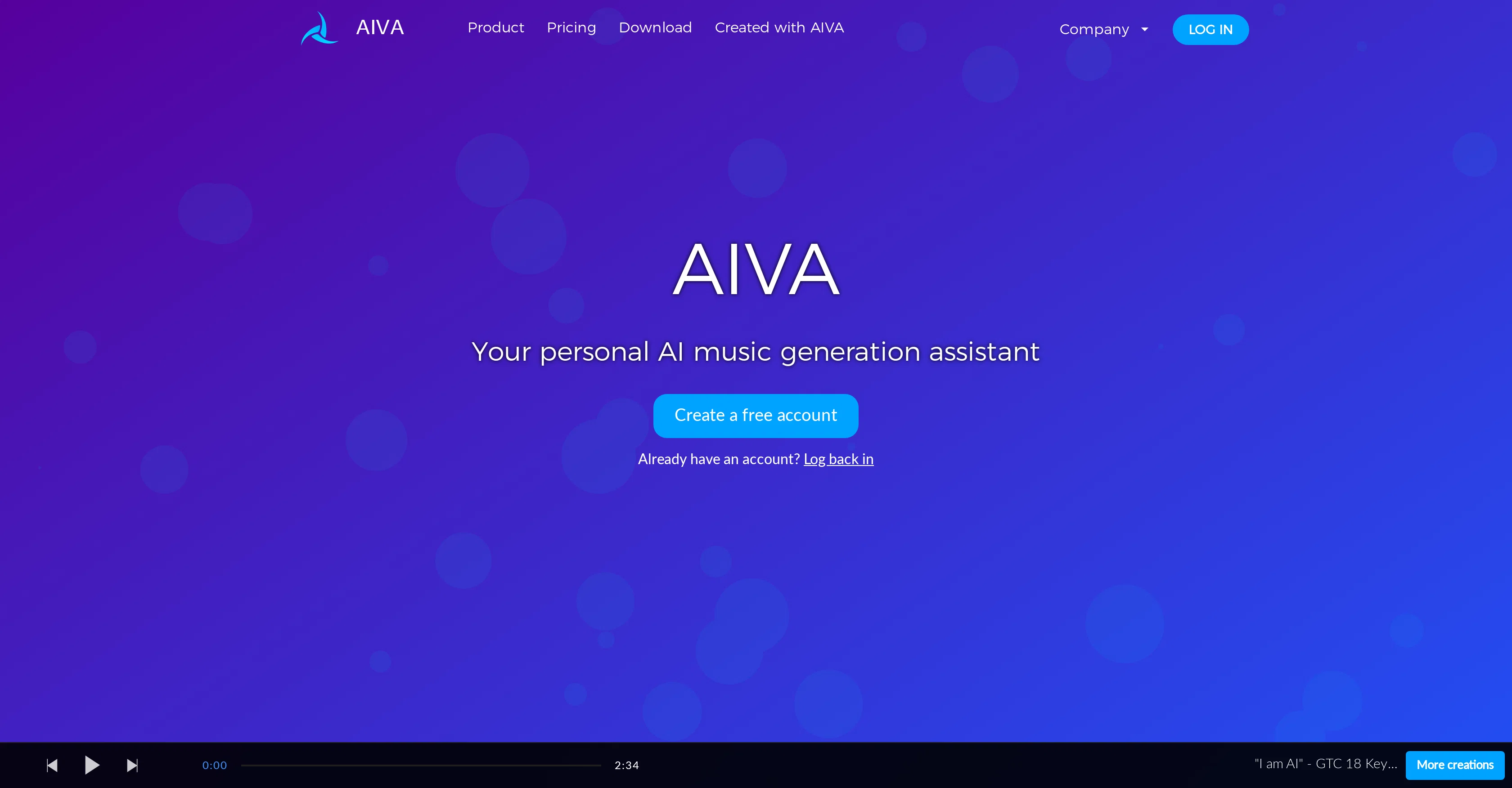 Aiva screenshot