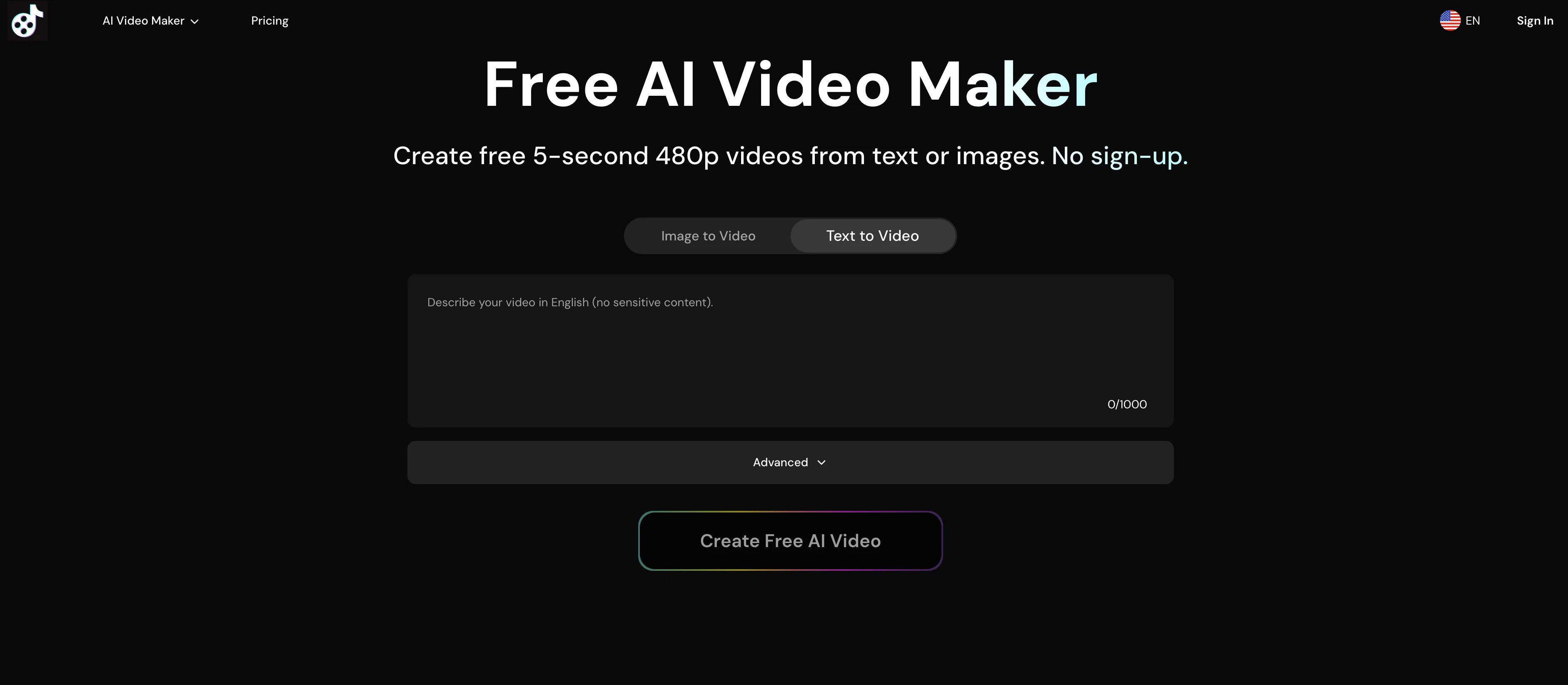 AIVideoMaker - Free AI Video Maker screenshot