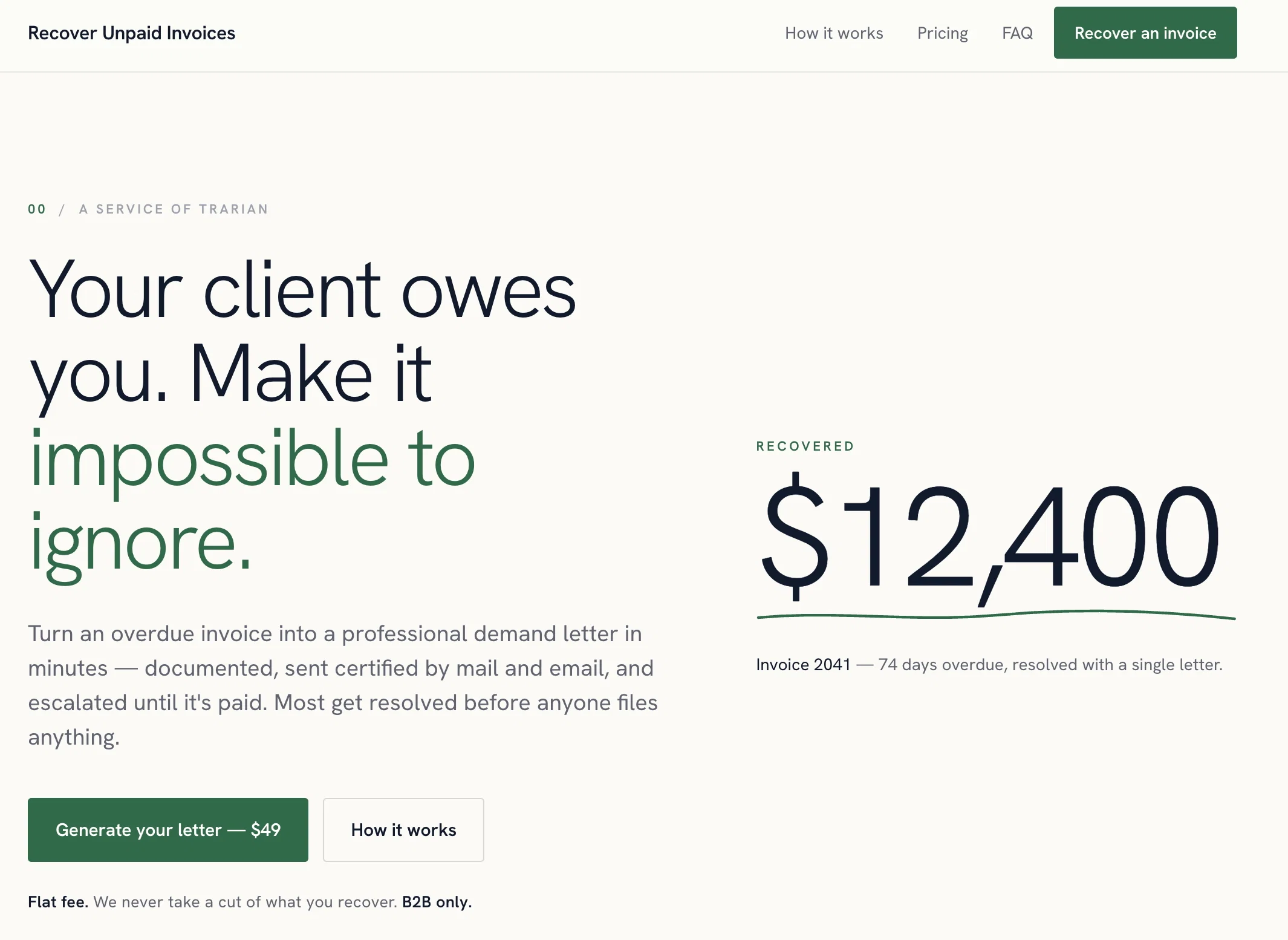 Recover Unpaid Invoices - Send AI Demand Lettersv2.0.0 screenshot