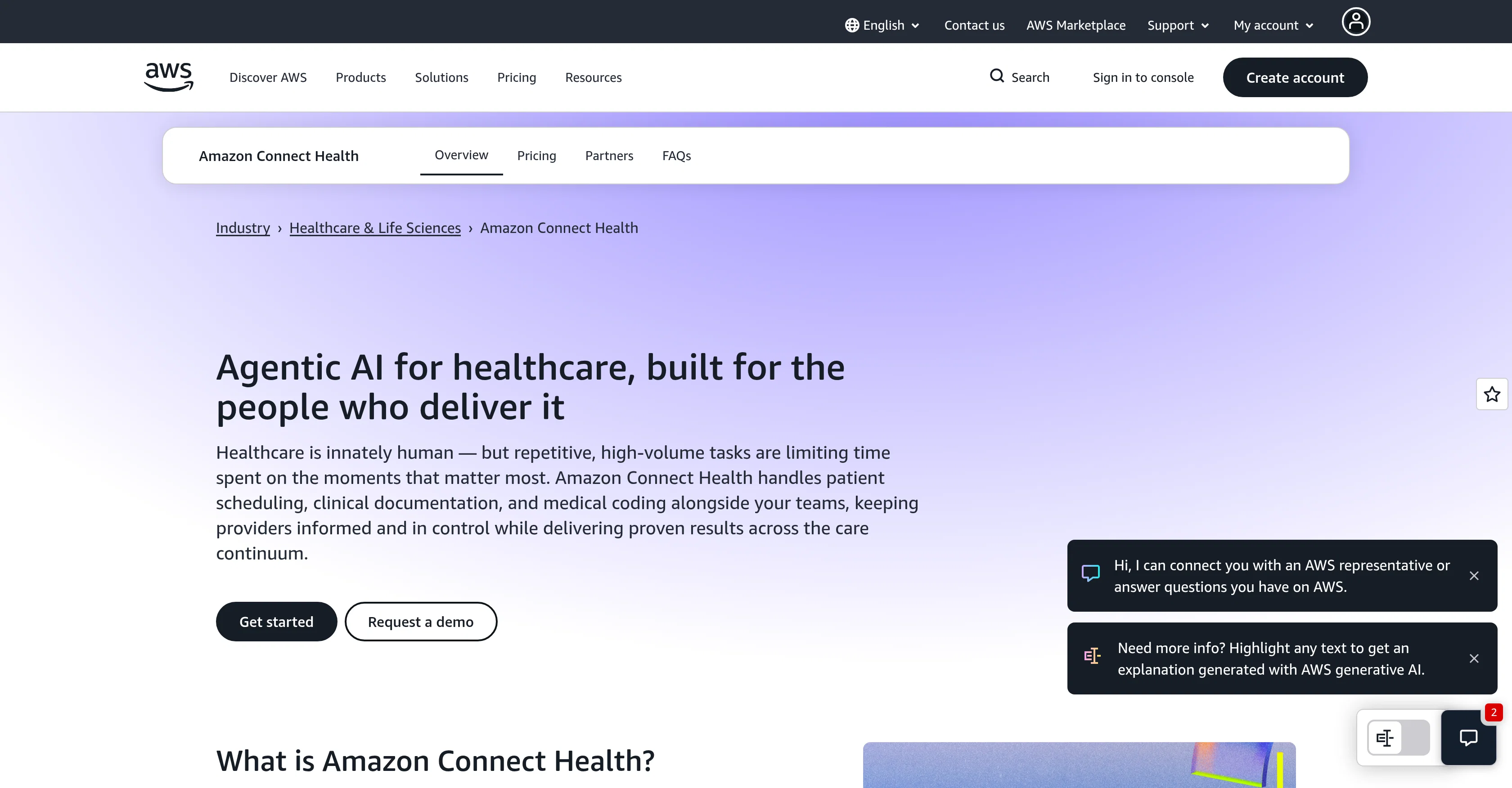 Amazon Connect Health screenshot
