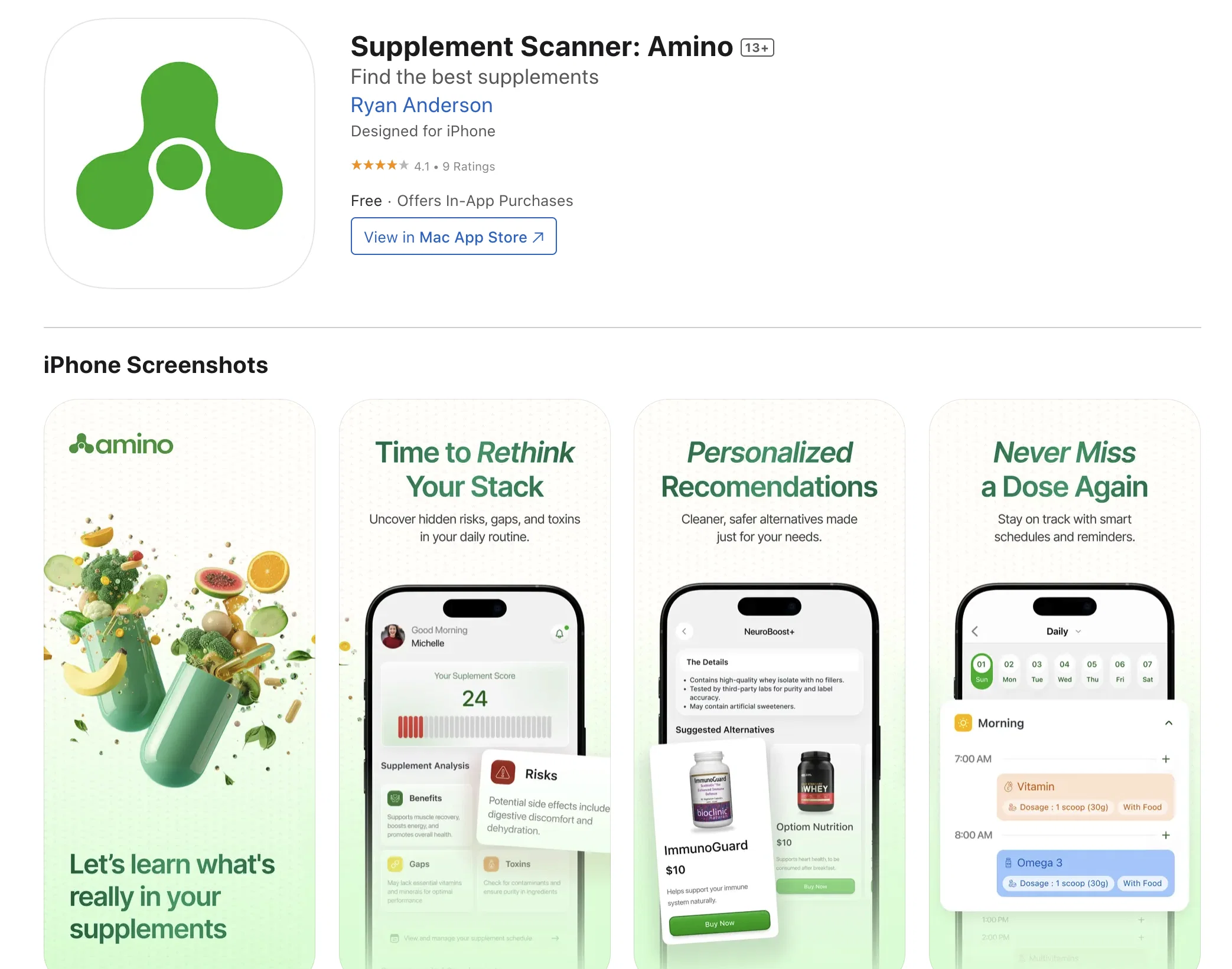 Amino: Supplement Scanner screenshot