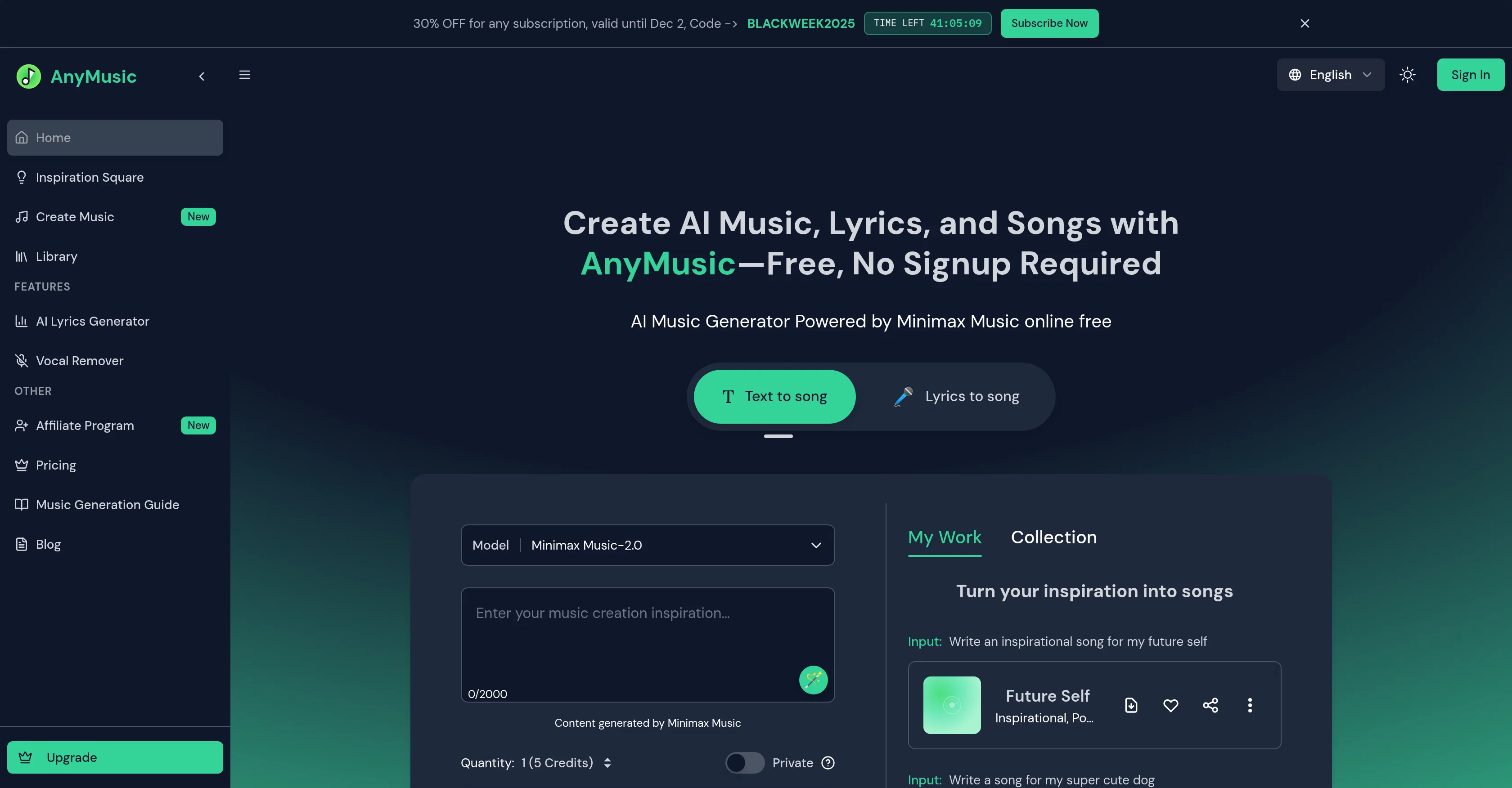 AnyMusic screenshot