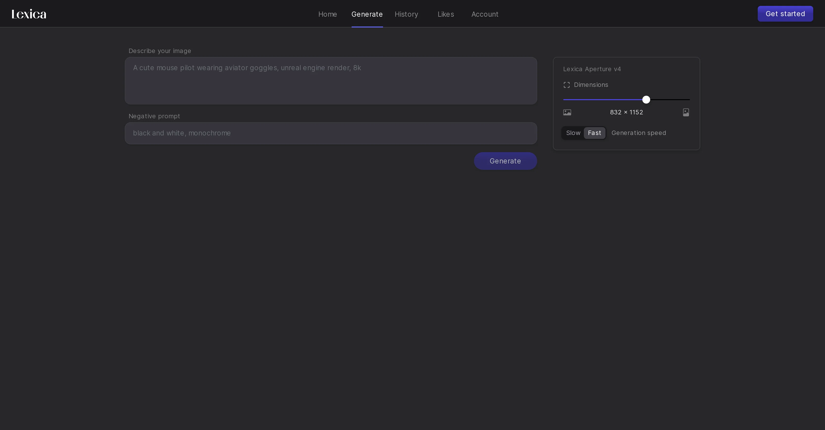 Lexica Aperture screenshot