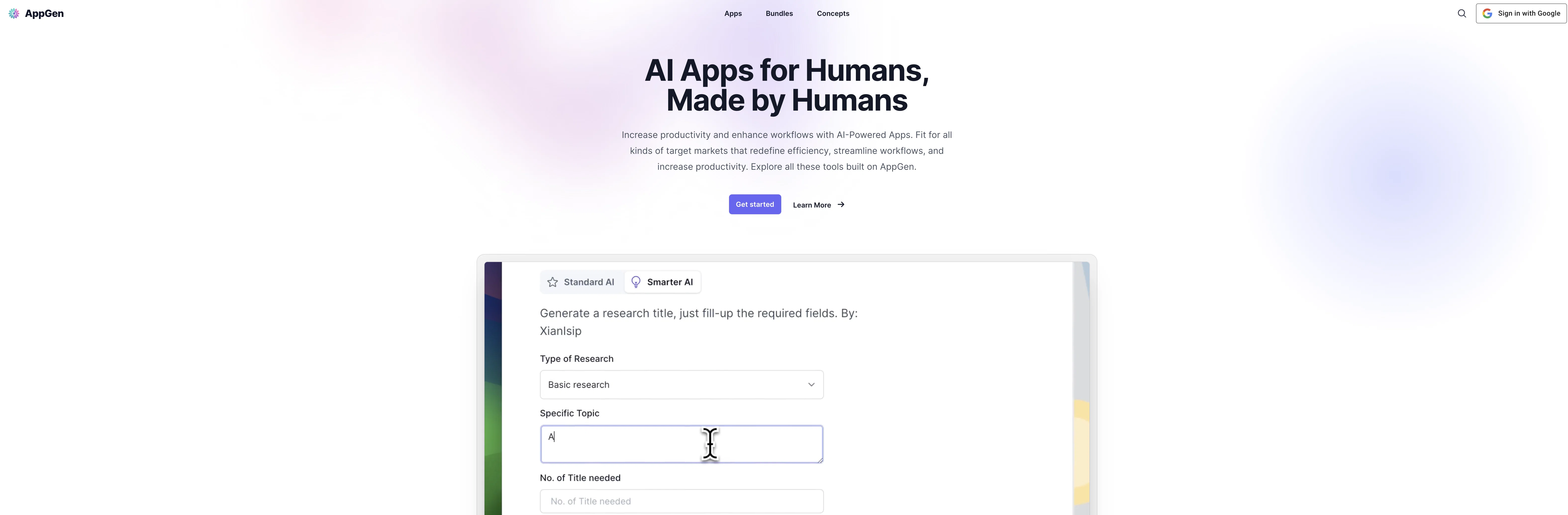 AppGen screenshot
