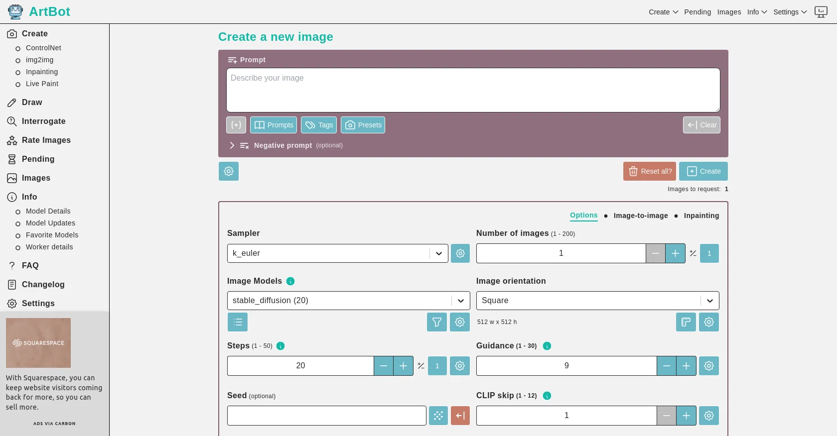 ArtBot screenshot