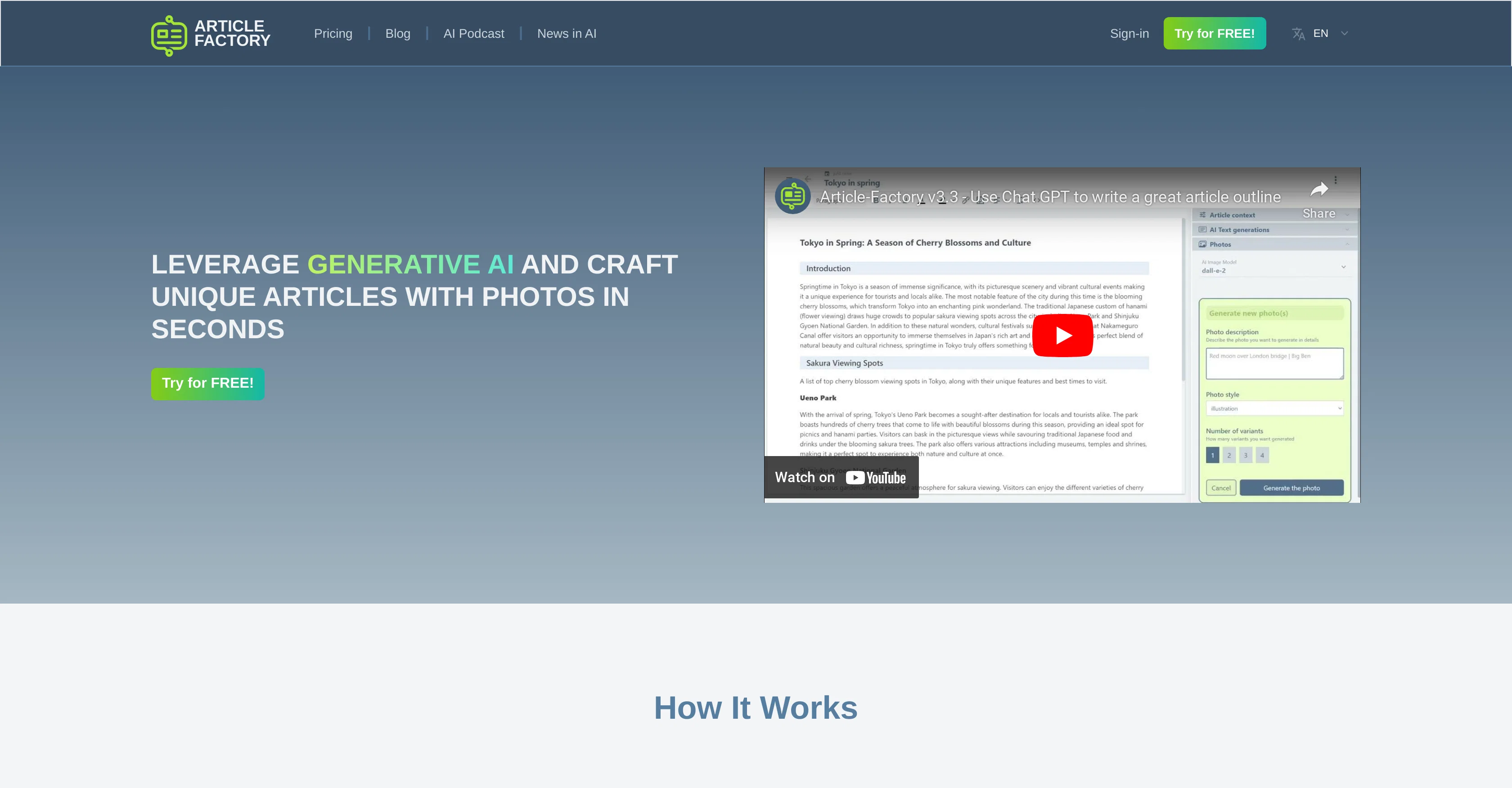 Article Factory screenshot
