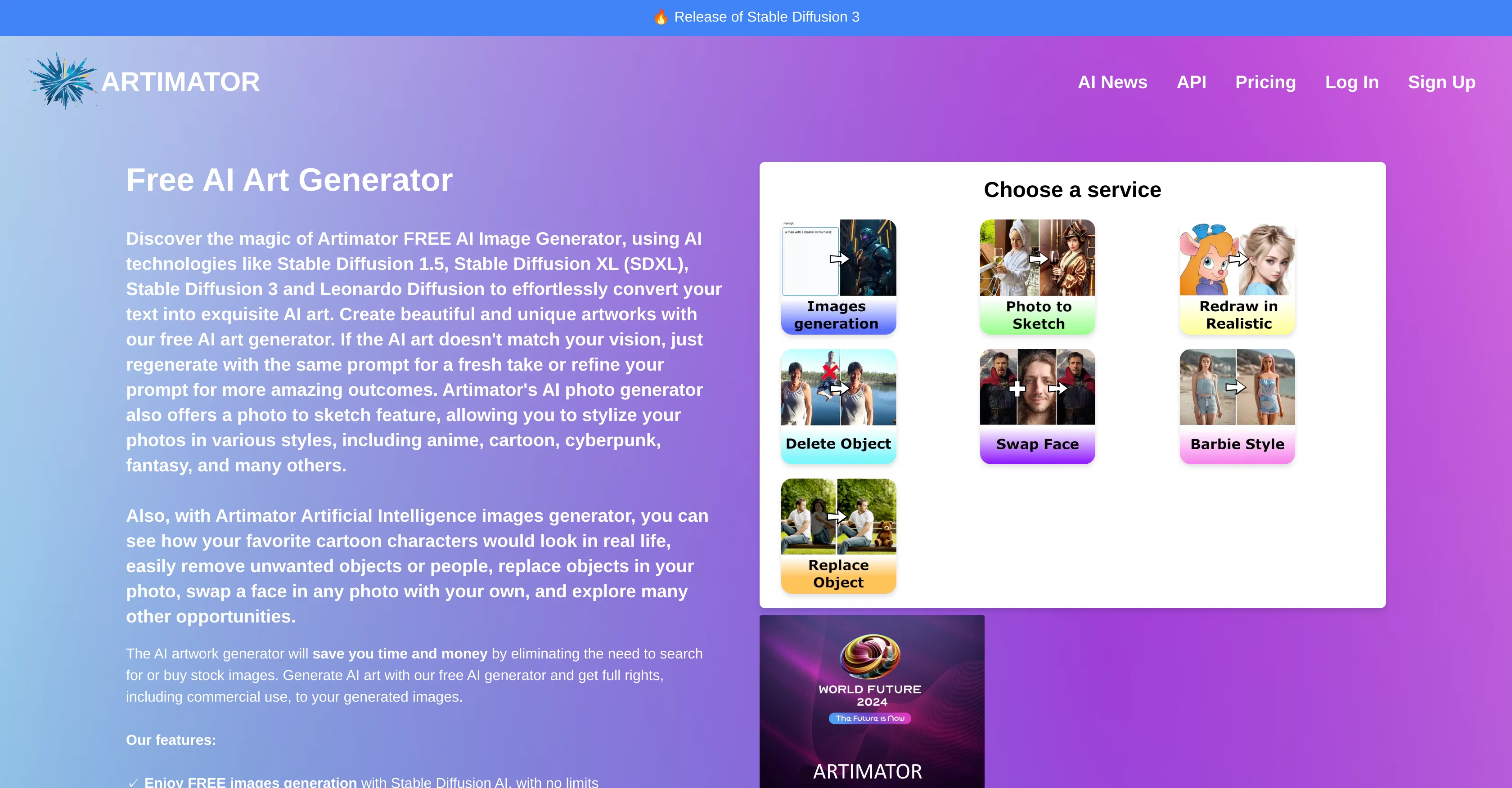 Artimator screenshot