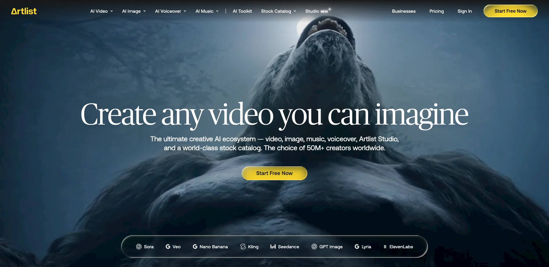 Artlist | The Ultimate Creative AI Ecosystem screenshot