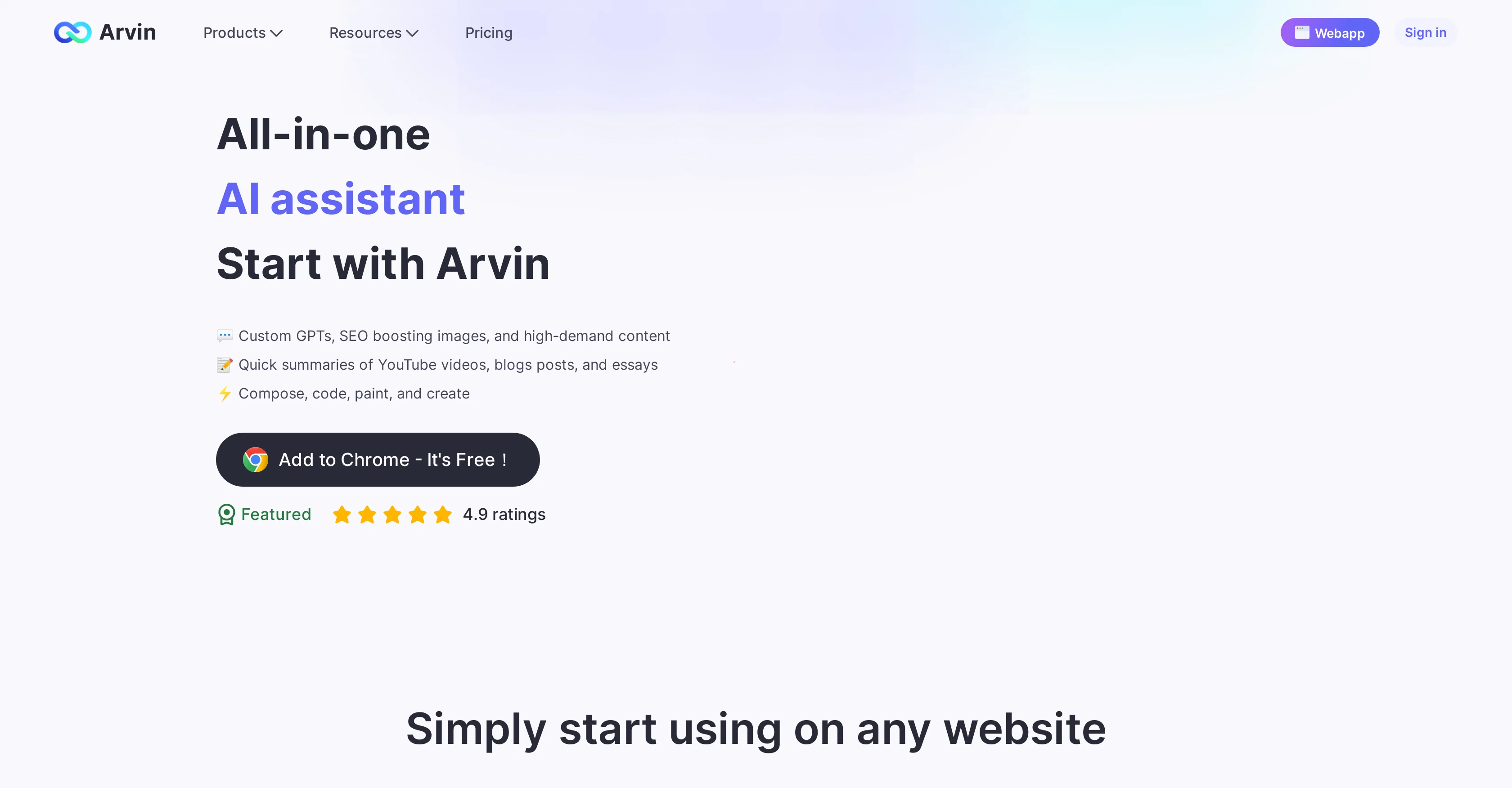 Arvin screenshot