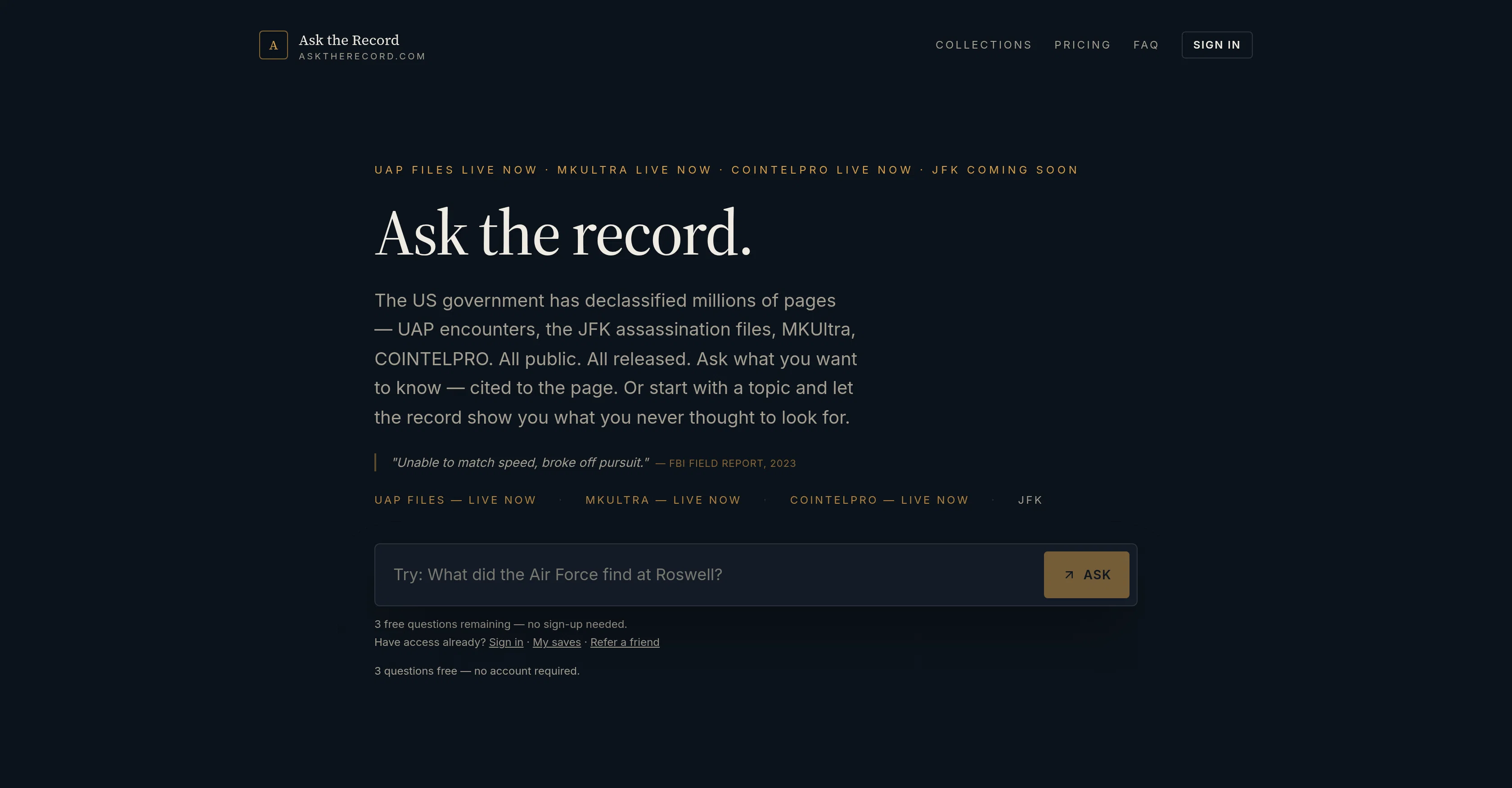 Ask the Record screenshot