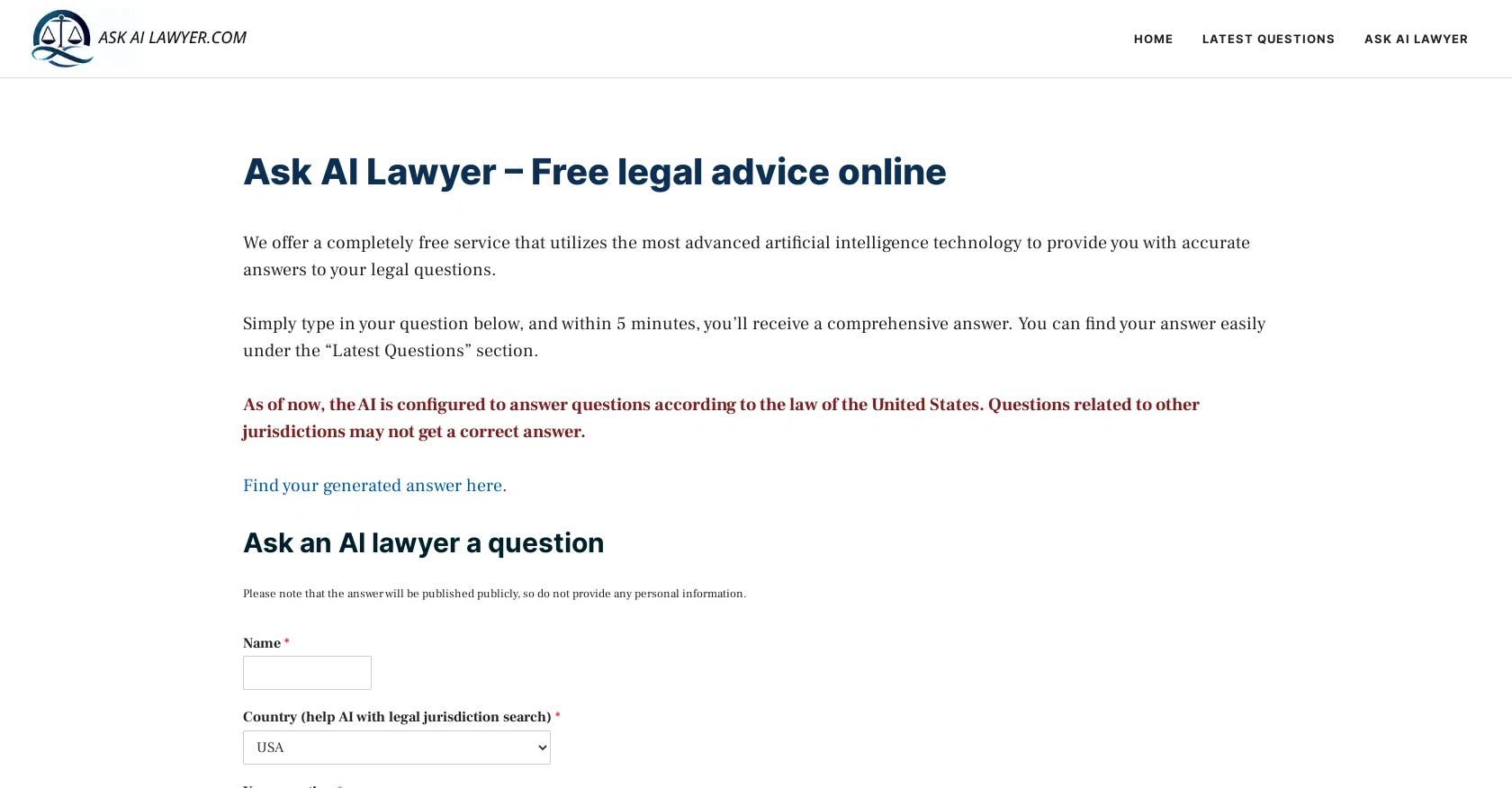Askailawyer screenshot