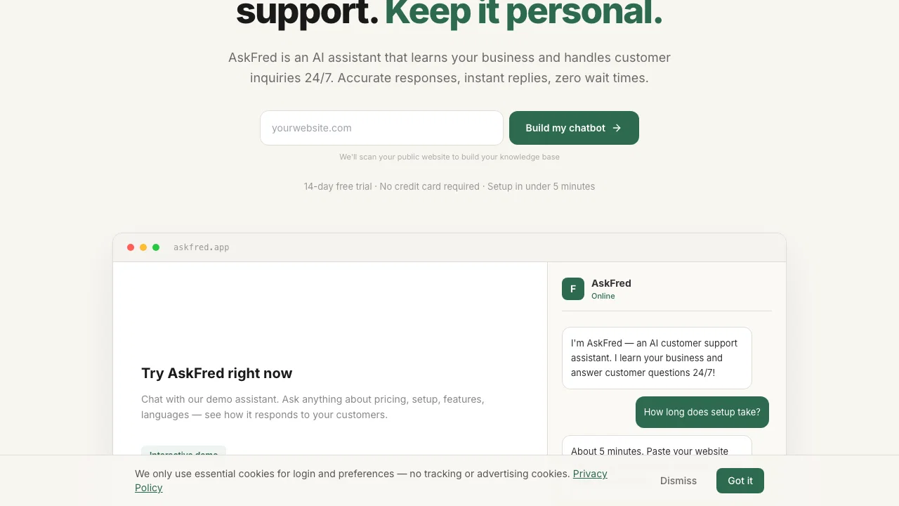AskFred screenshot