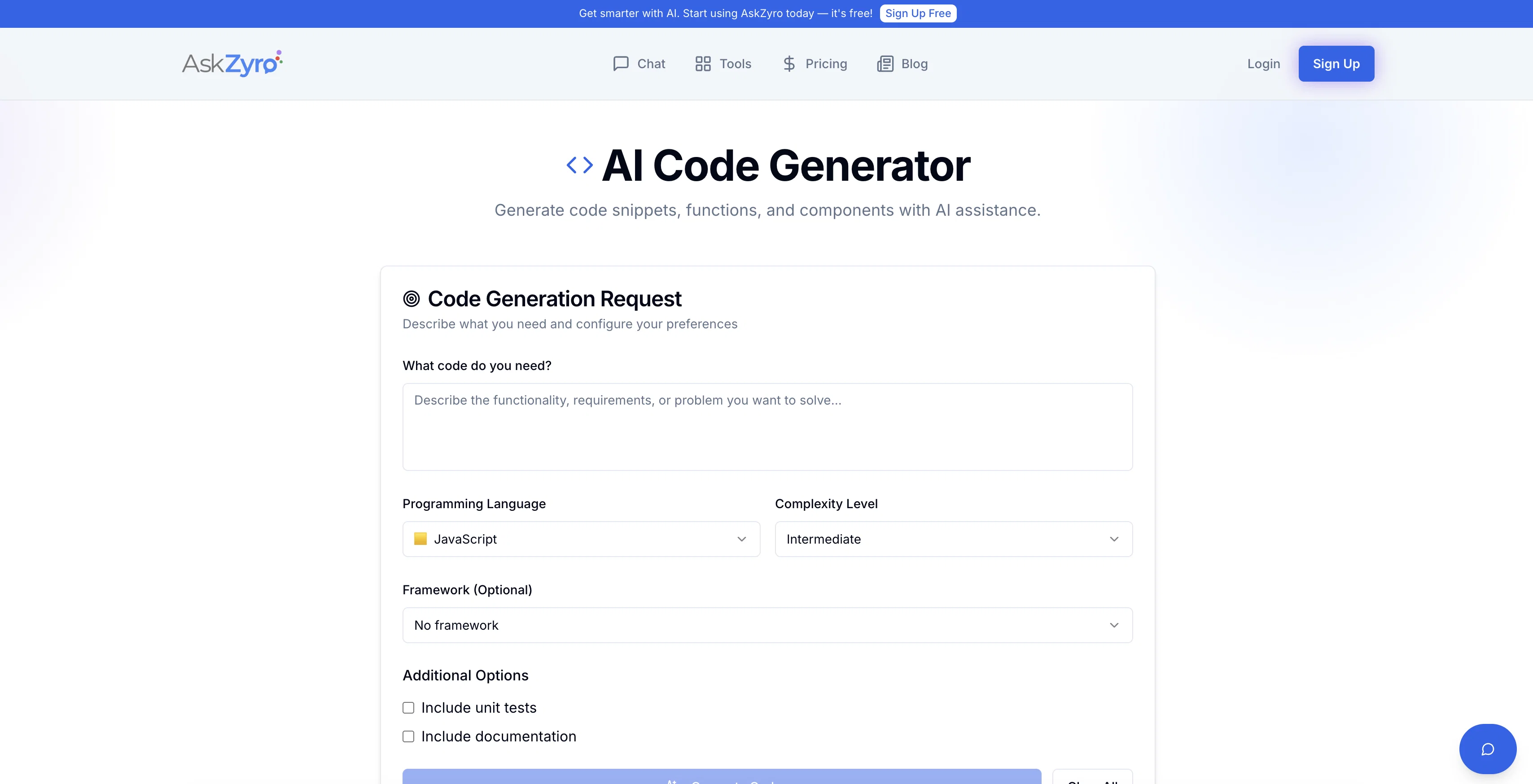 AskZyro | AI Code Generator screenshot