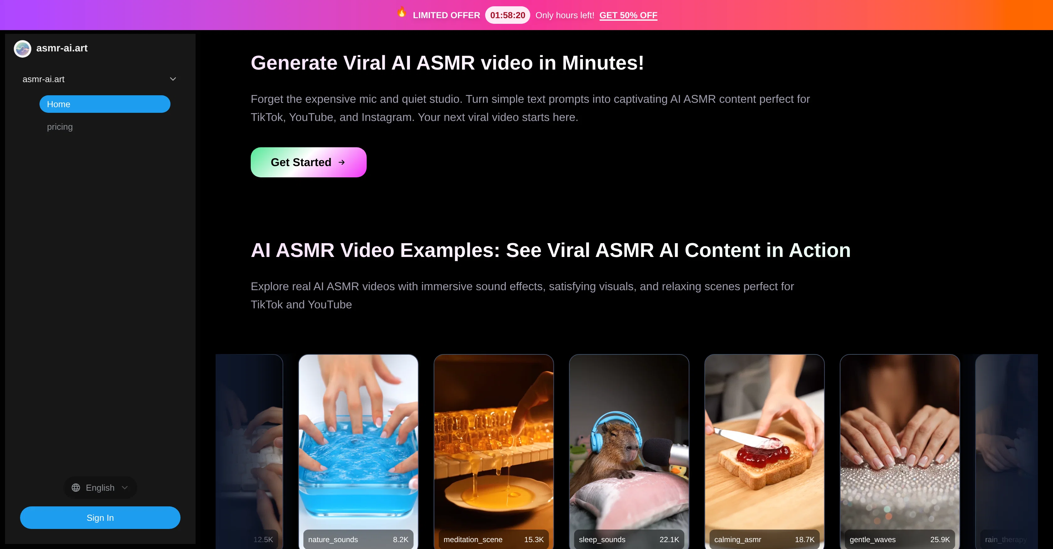 ASMR-AI.art screenshot