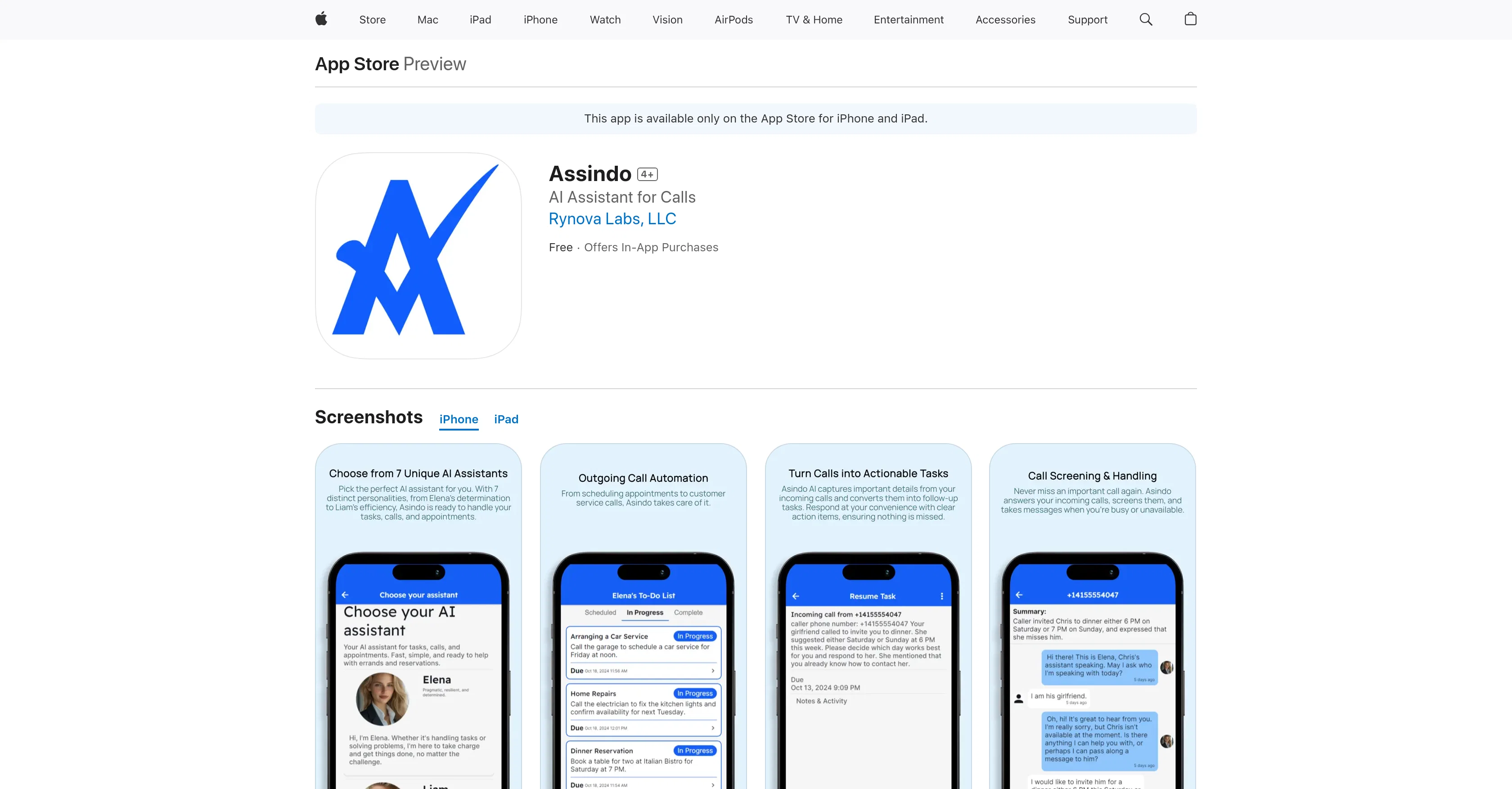 Assindo iOS screenshot