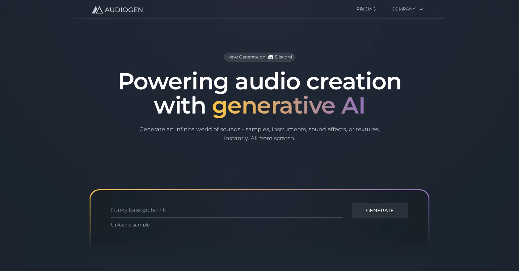 Audiogen screenshot