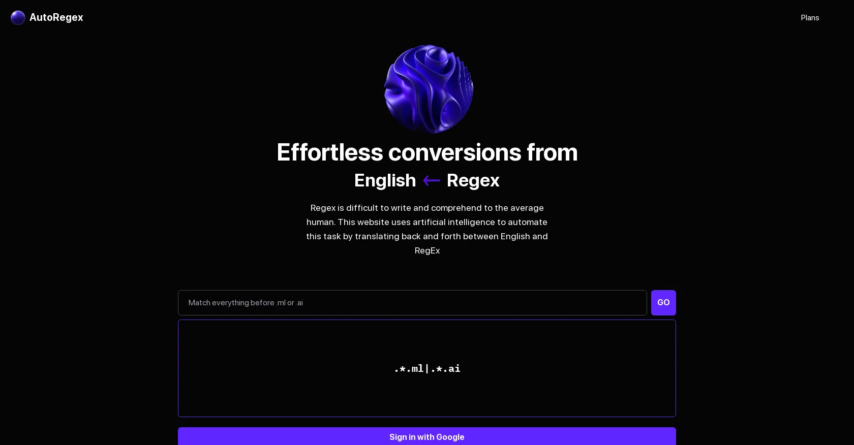 AutoRegex screenshot