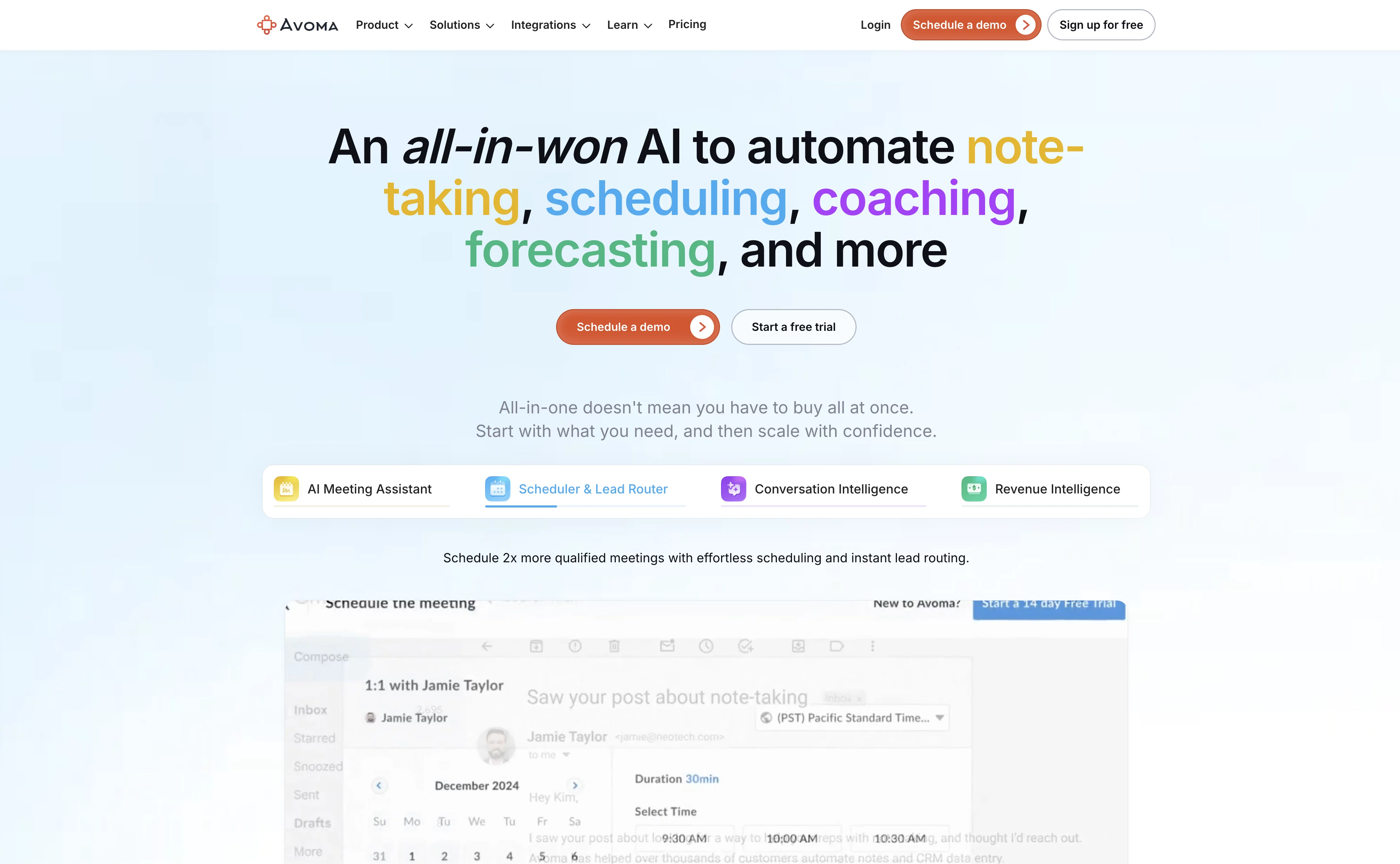 Avoma screenshot