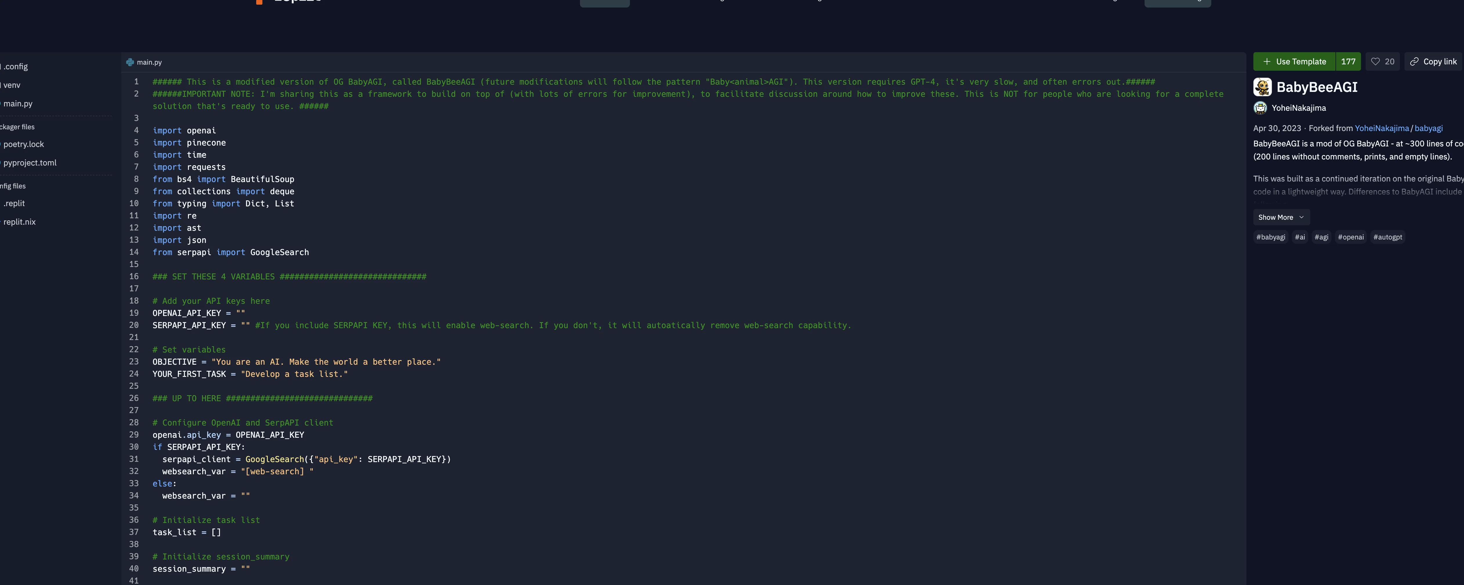 BabyBeeAGI screenshot