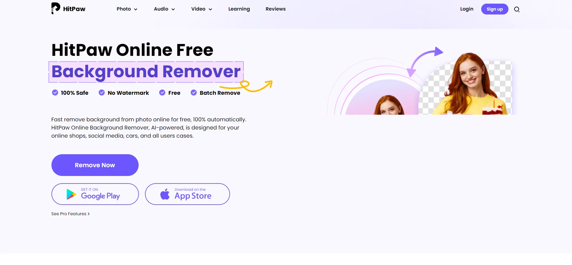 Background remover by Hitpaw screenshot