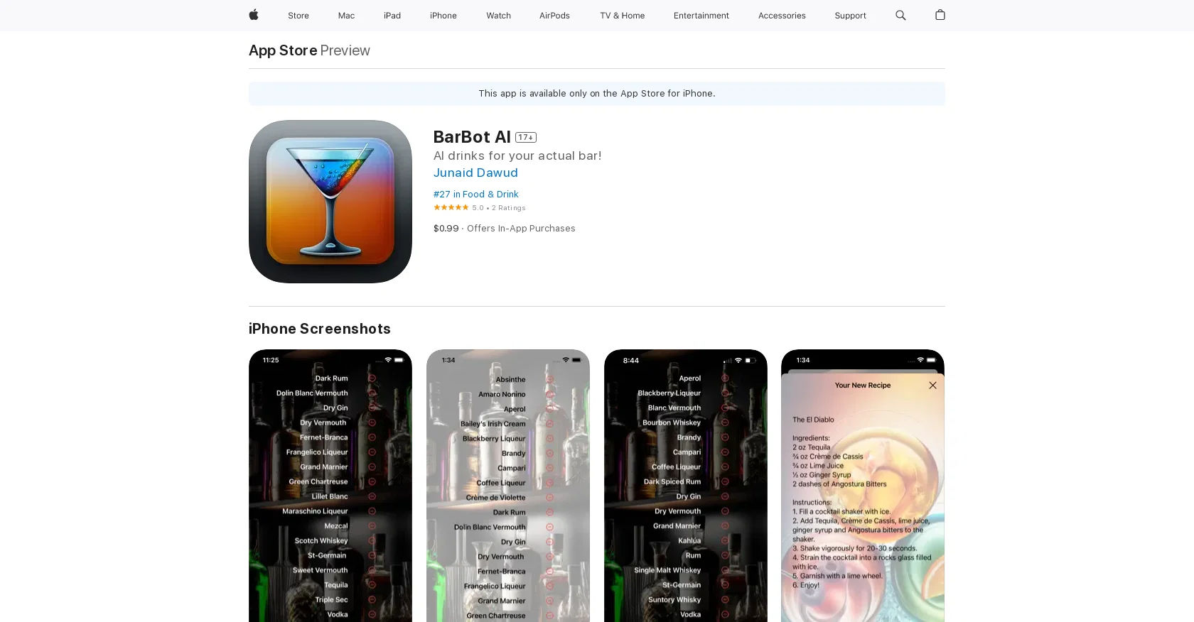 BarBot AI screenshot
