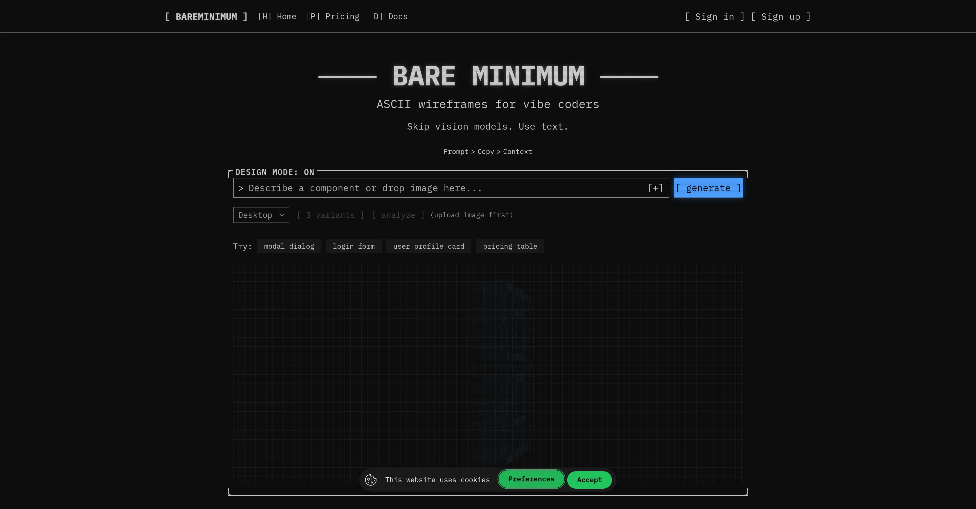 BareMinimum screenshot