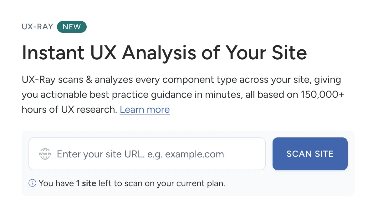UX-Ray 1.0 by Baymard screenshot