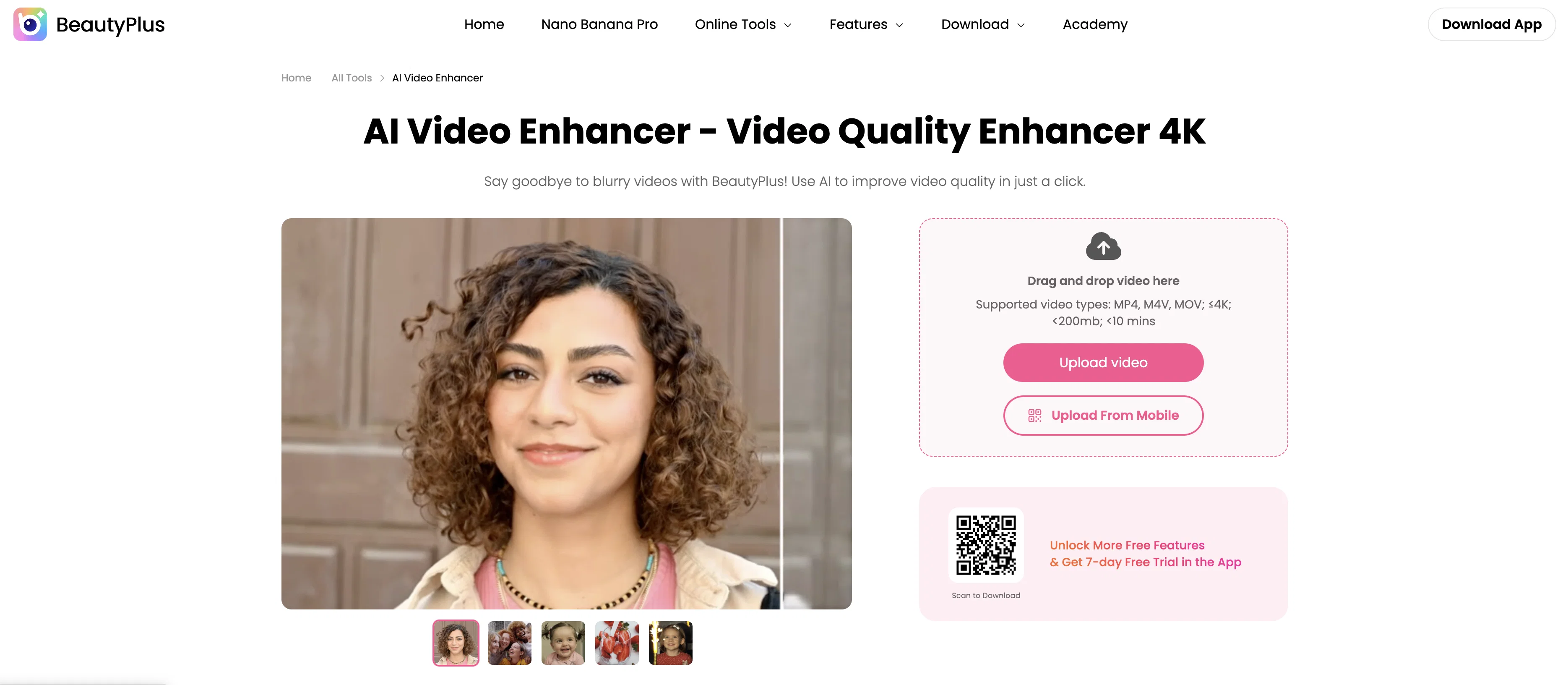 BeautyPlus AI Video Enhancer screenshot