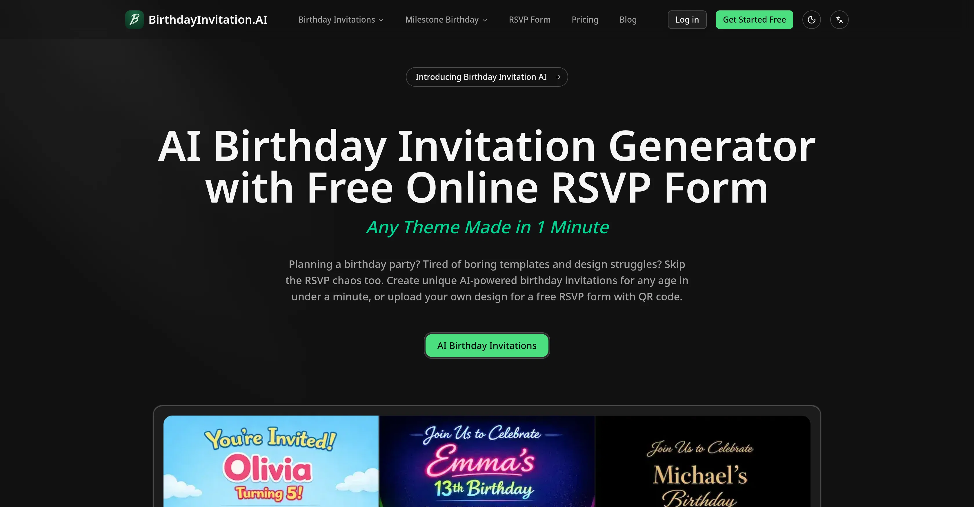 Birthday Invitation AI screenshot