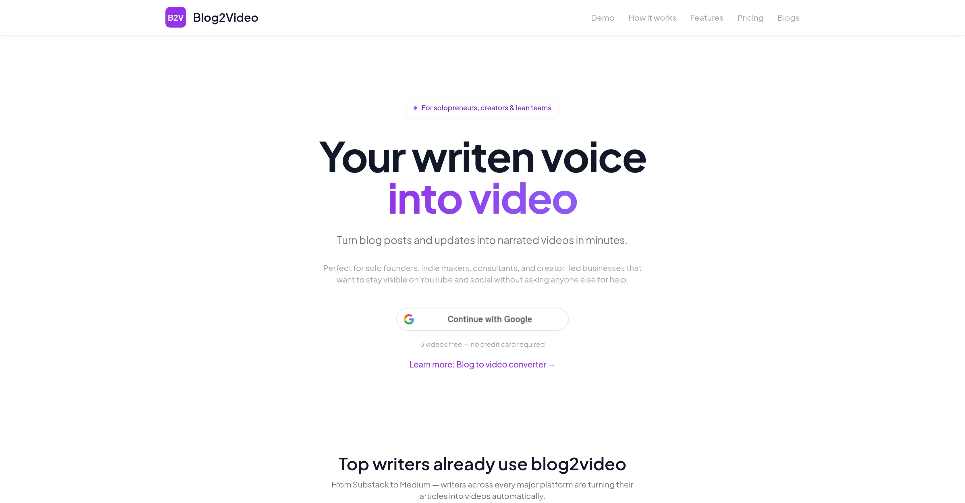 Blog2Video screenshot