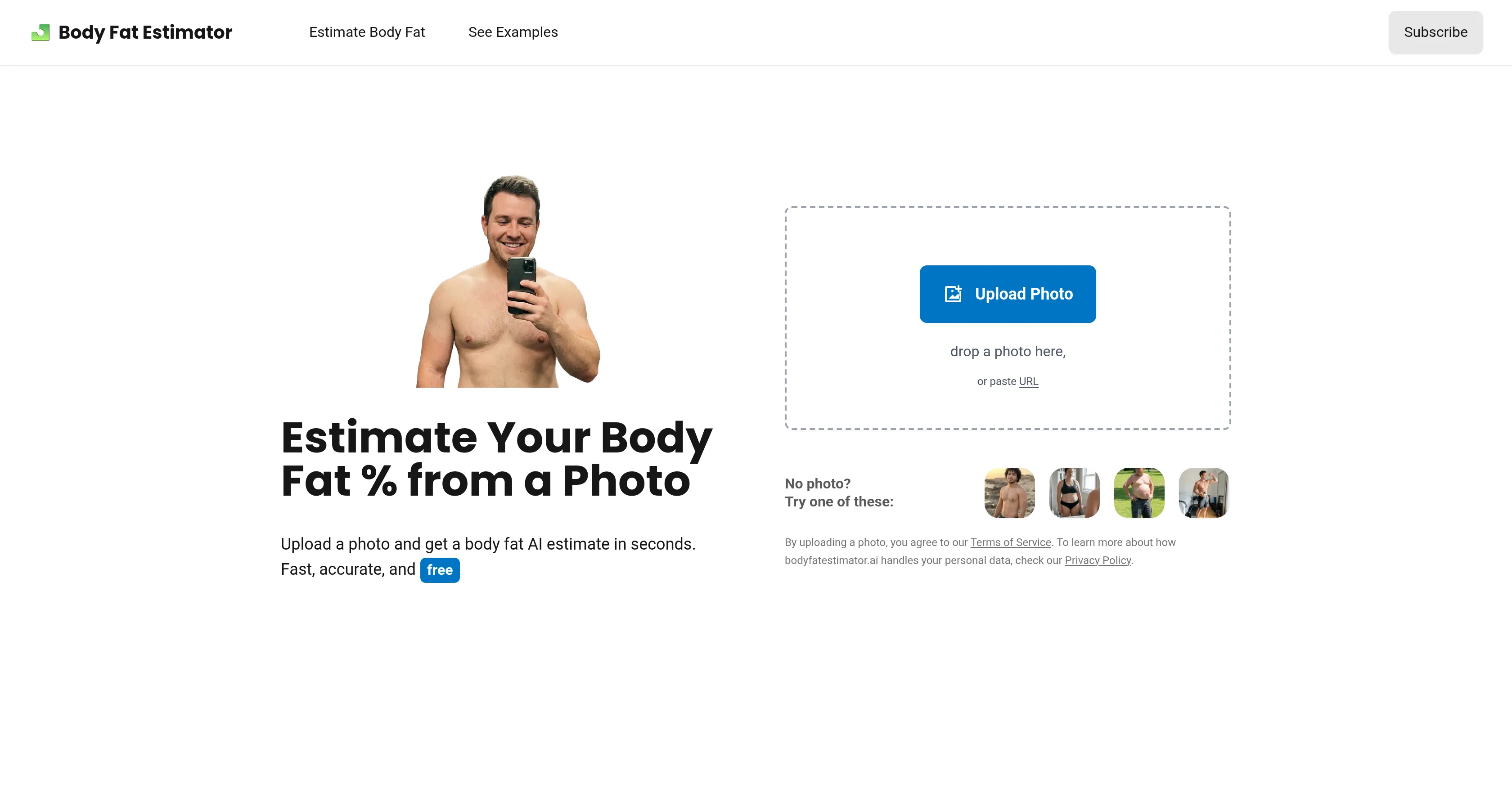 BodyFatEstimator.ai screenshot