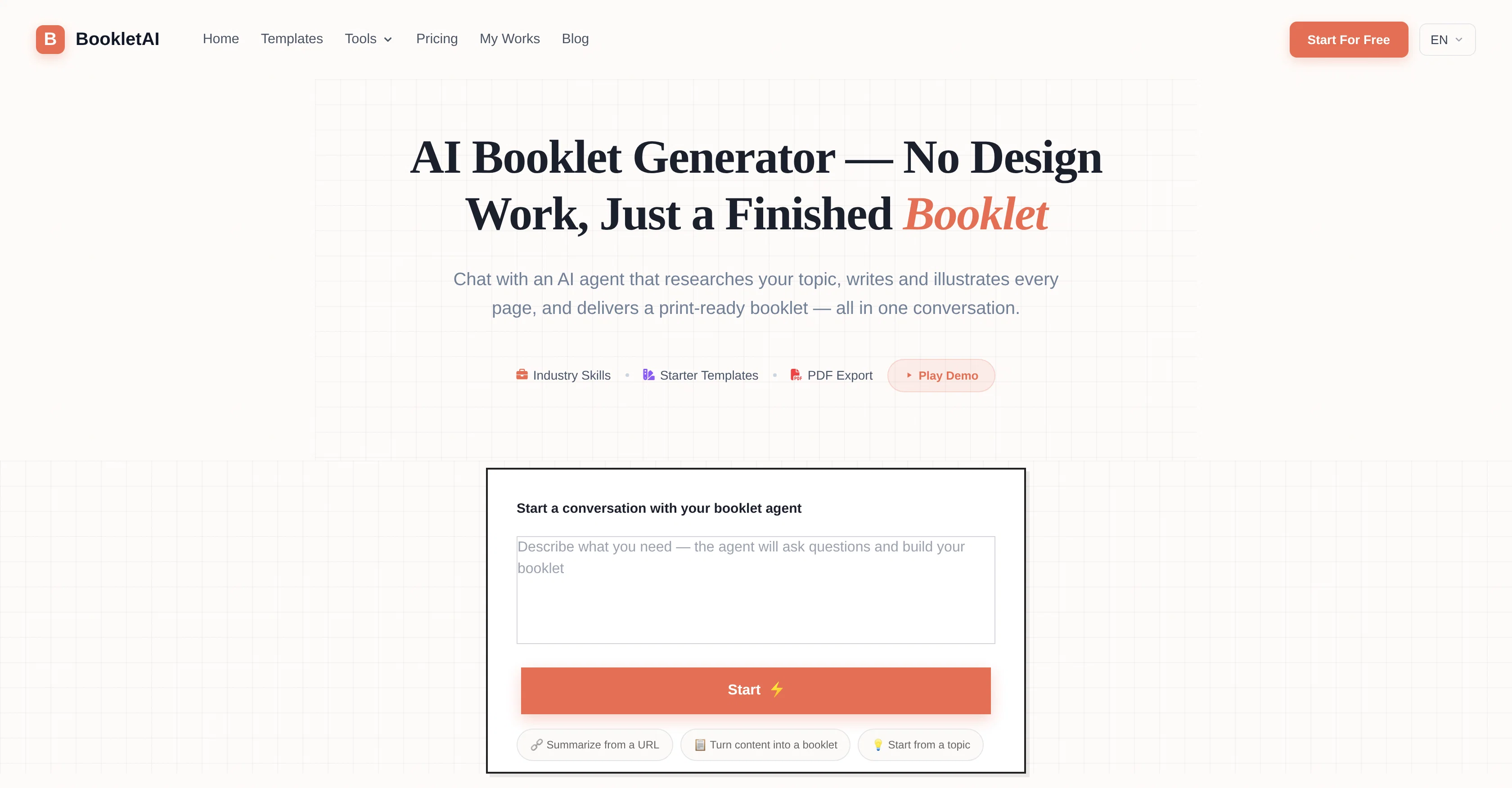 Booklet AI screenshot