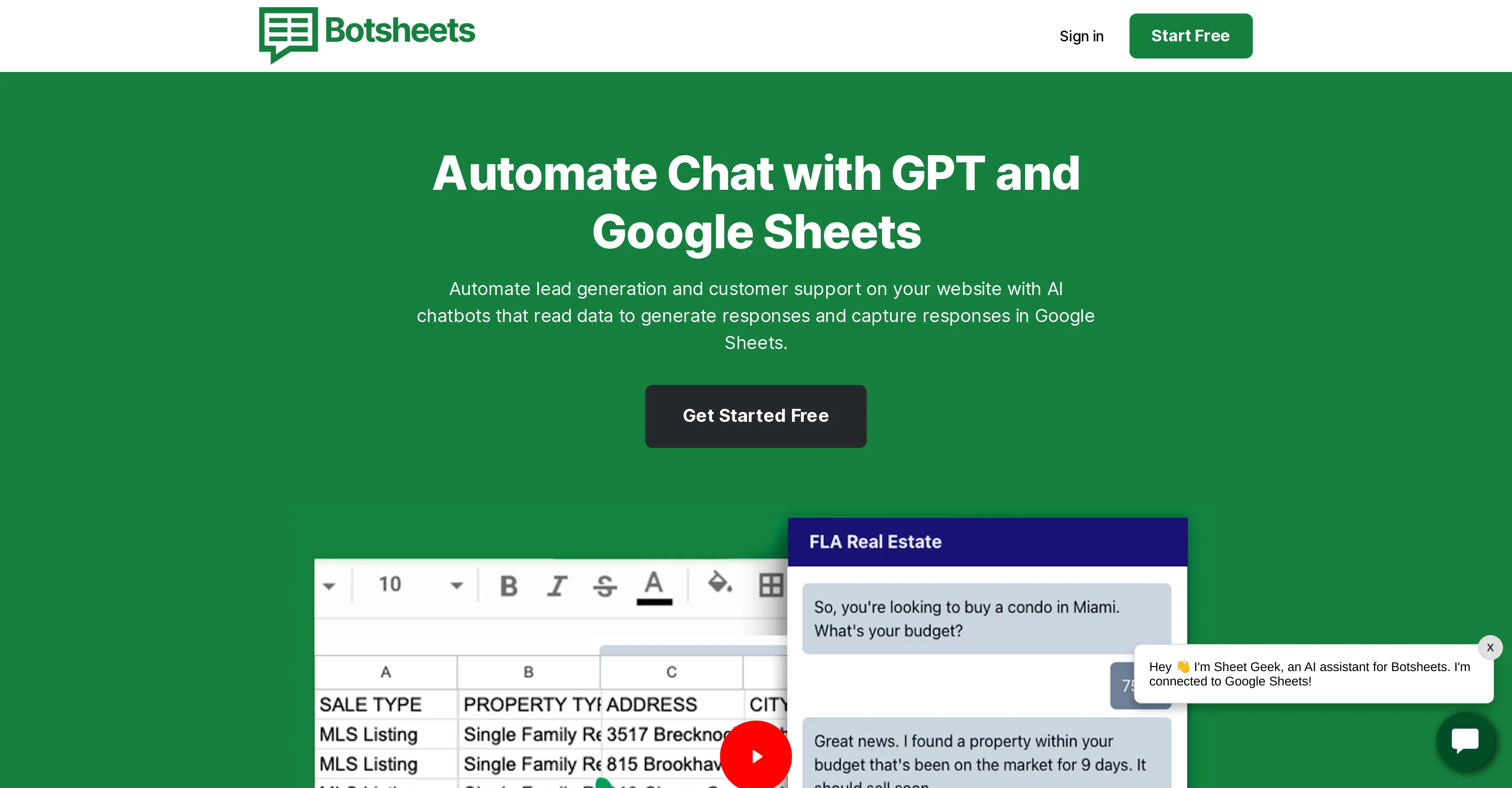 Botsheets screenshot