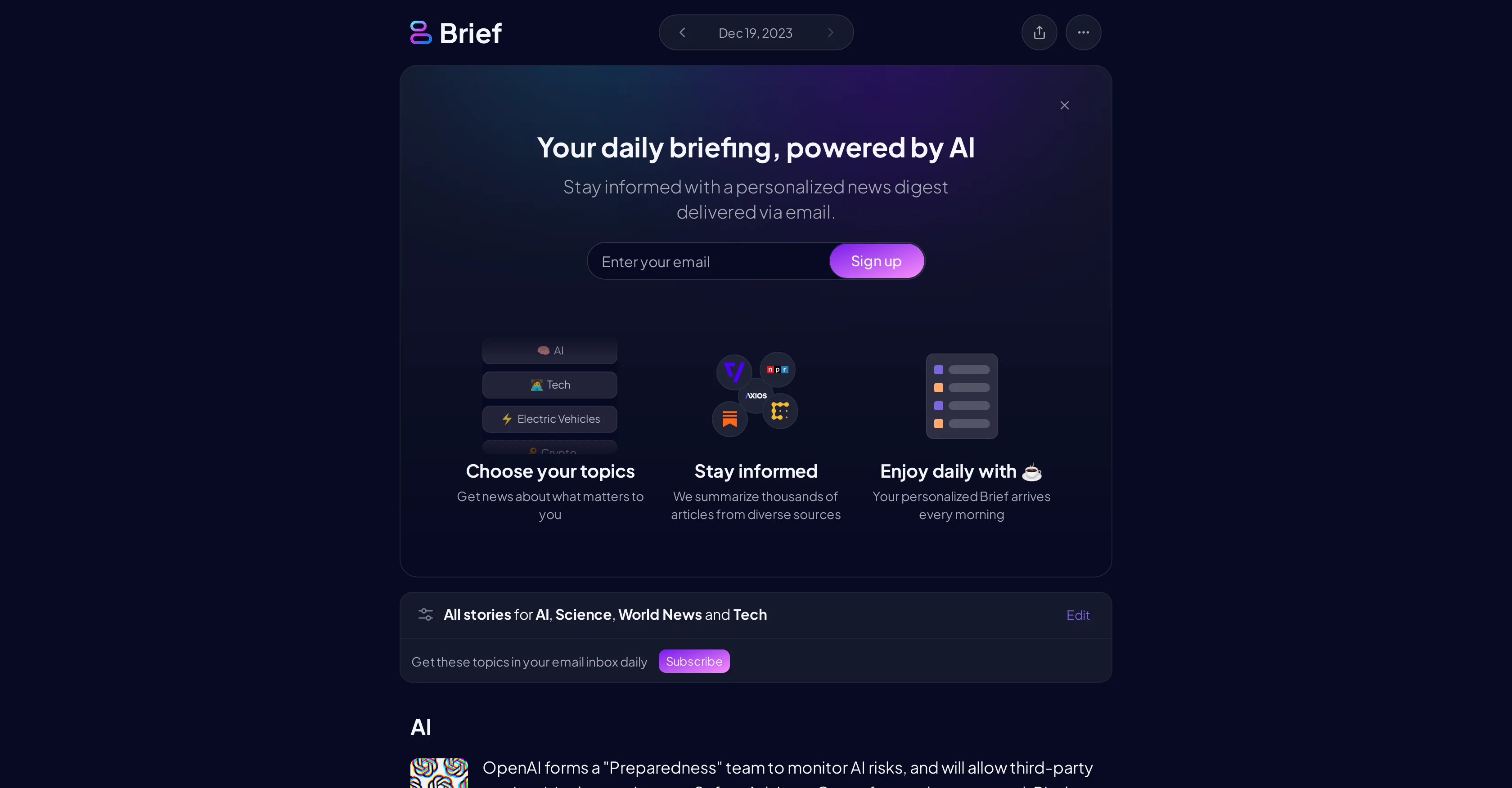 Brief News screenshot