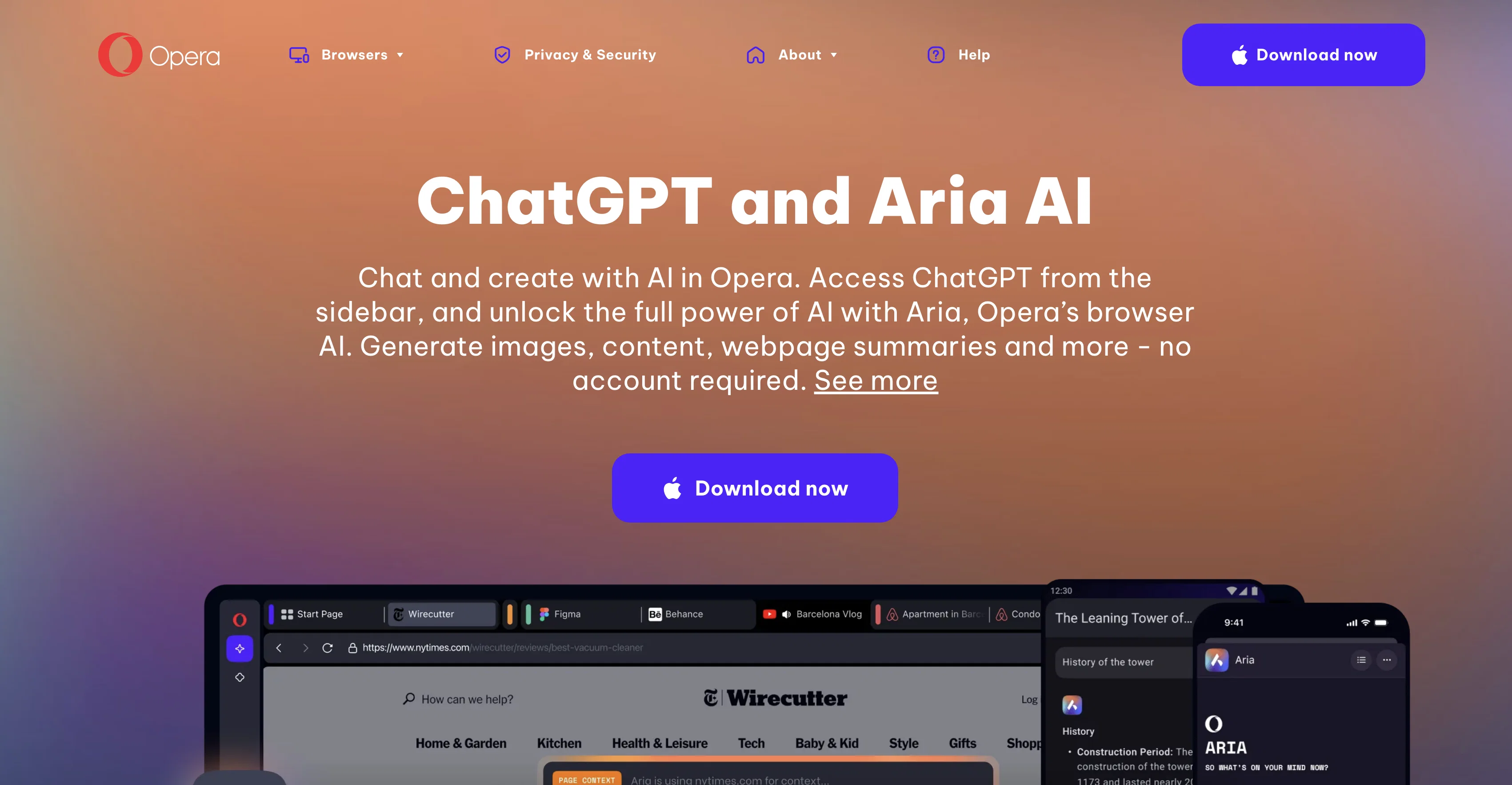 Browser AI | Opera screenshot