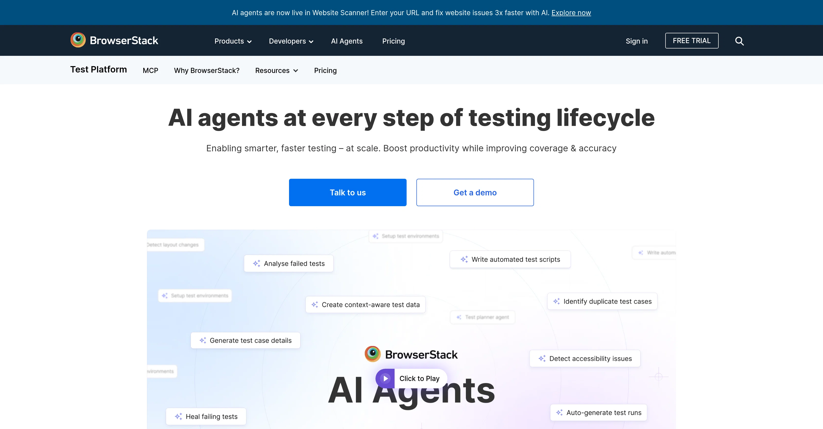 BrowserStack AI screenshot