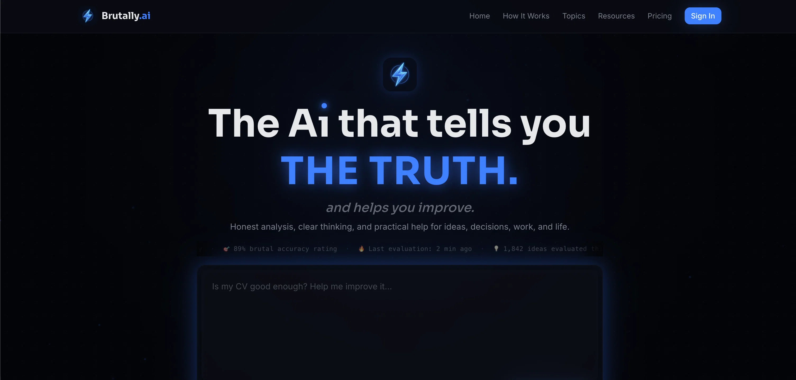 Brutally.ai screenshot