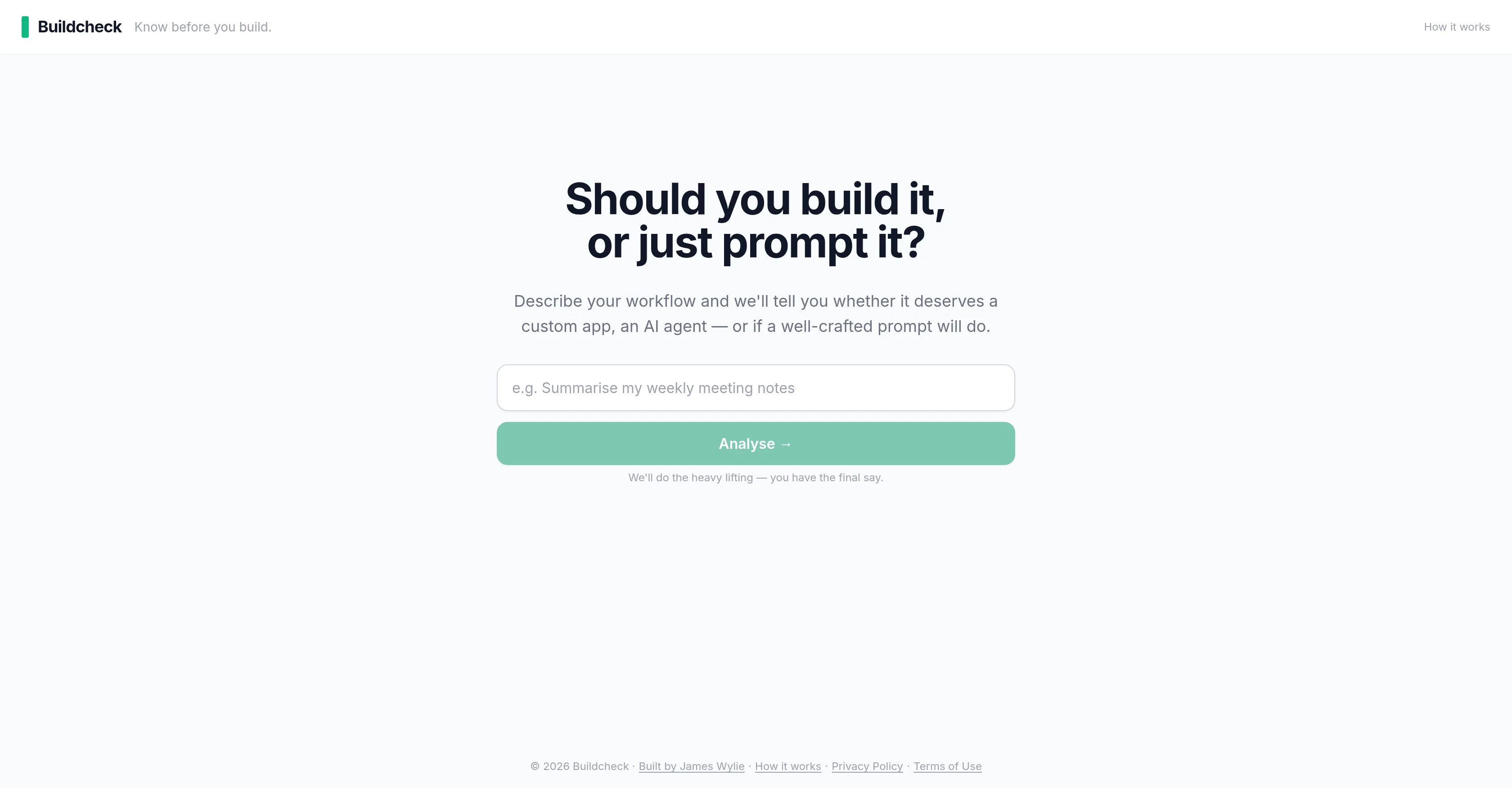 BuildCheck screenshot