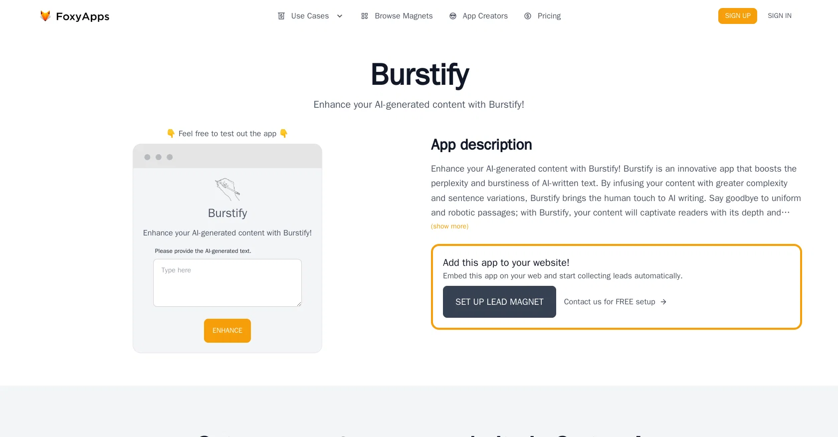 Burstify screenshot