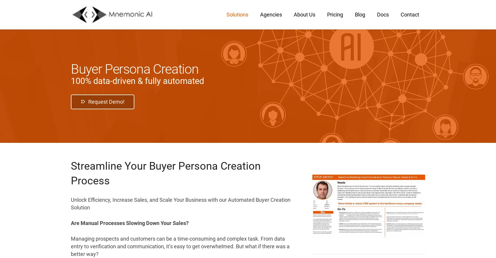 Buyer Persona by Mnemonic screenshot