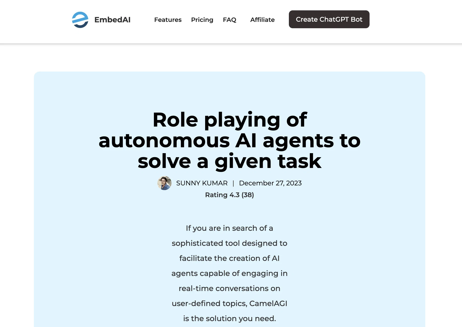 CamelAGI screenshot