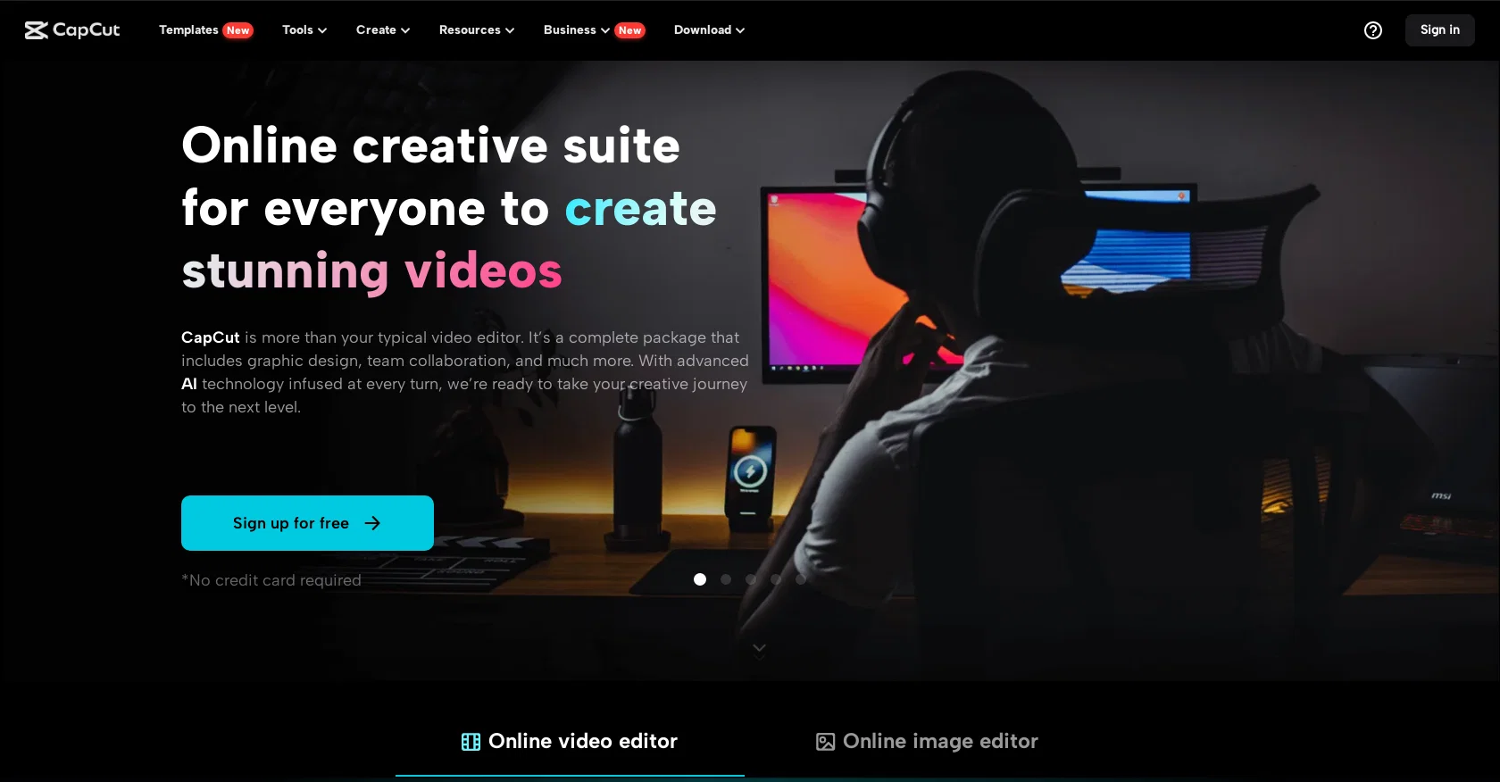 CapCut Online Creative Suite screenshot