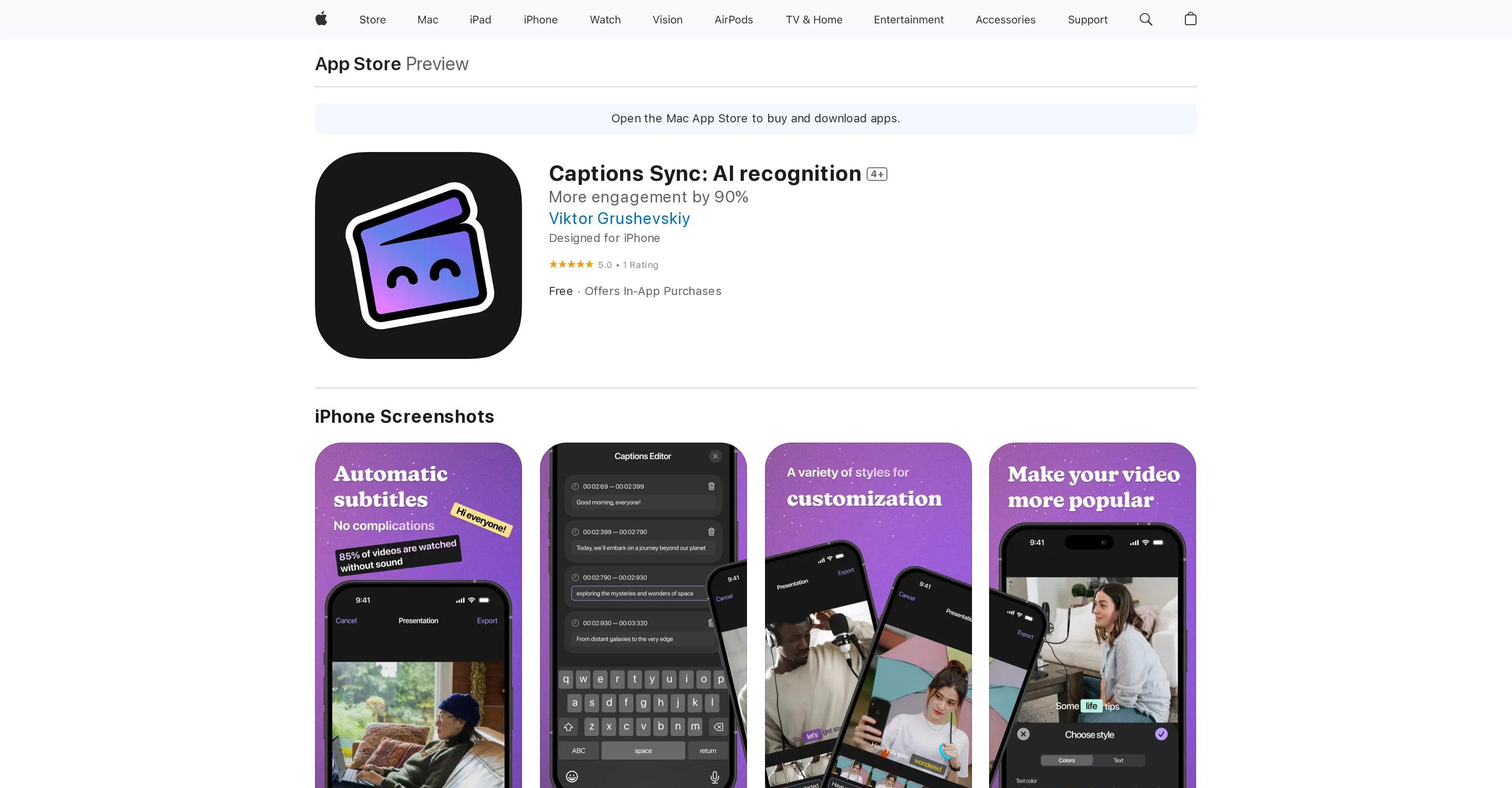 Captions Sync: AI Recognition screenshot
