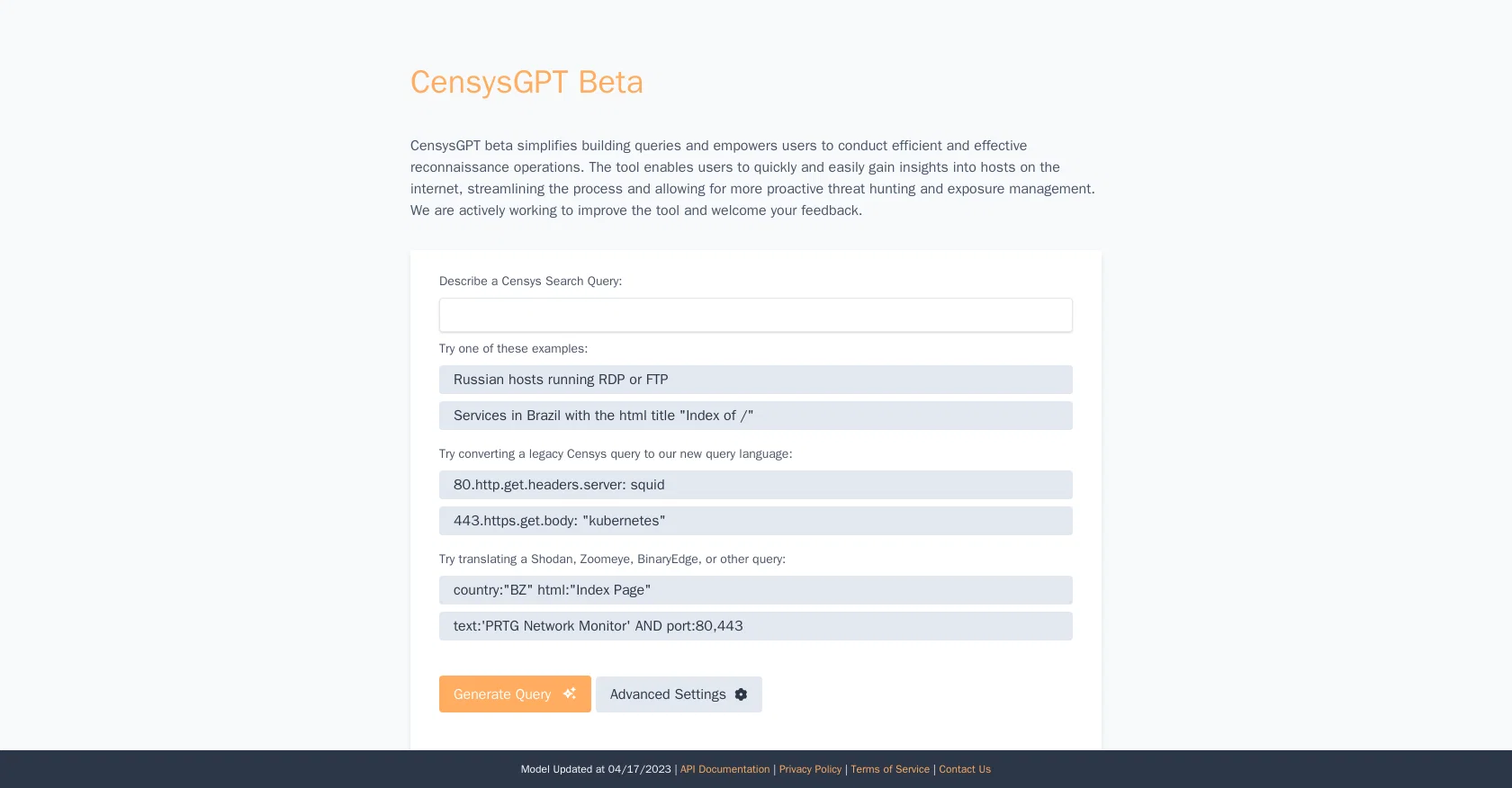 CensysGPT screenshot