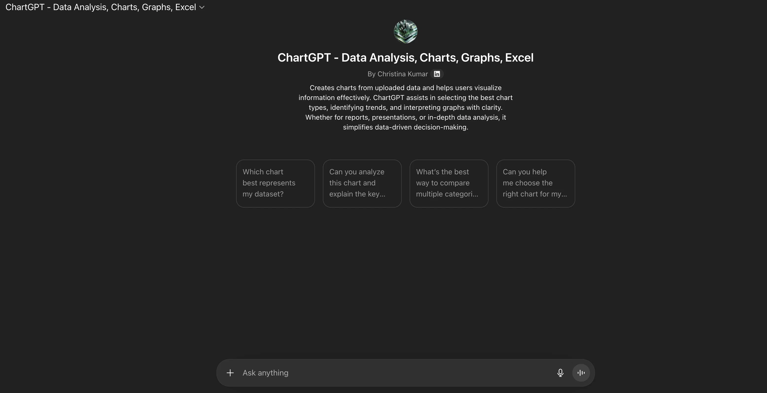 ChartGPT screenshot