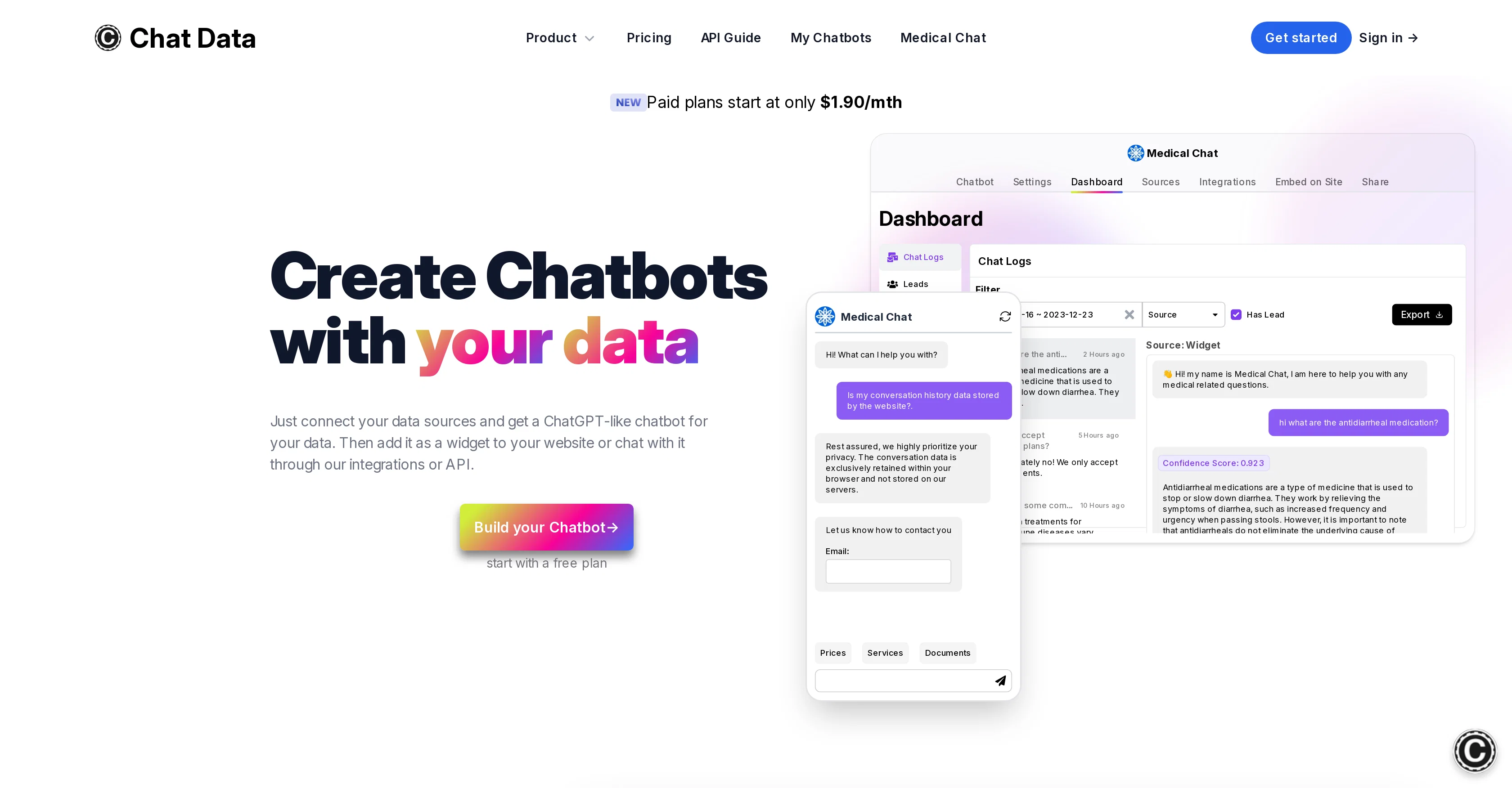 Chat Data screenshot