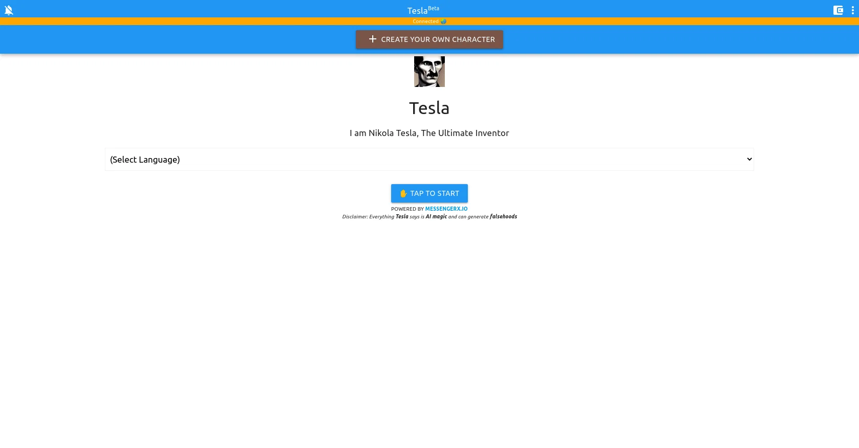 Chat with Tesla screenshot