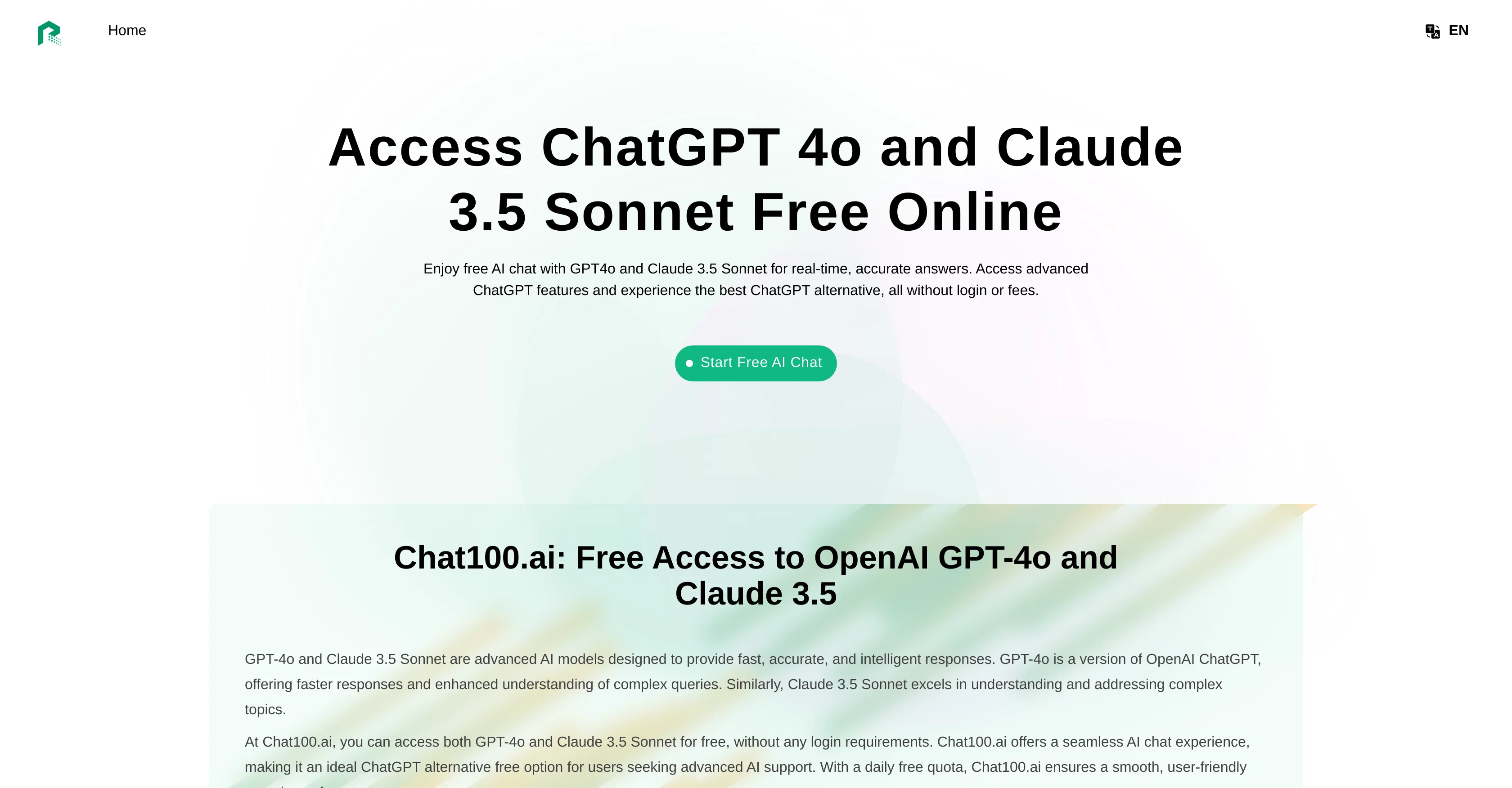Chat100.ai screenshot
